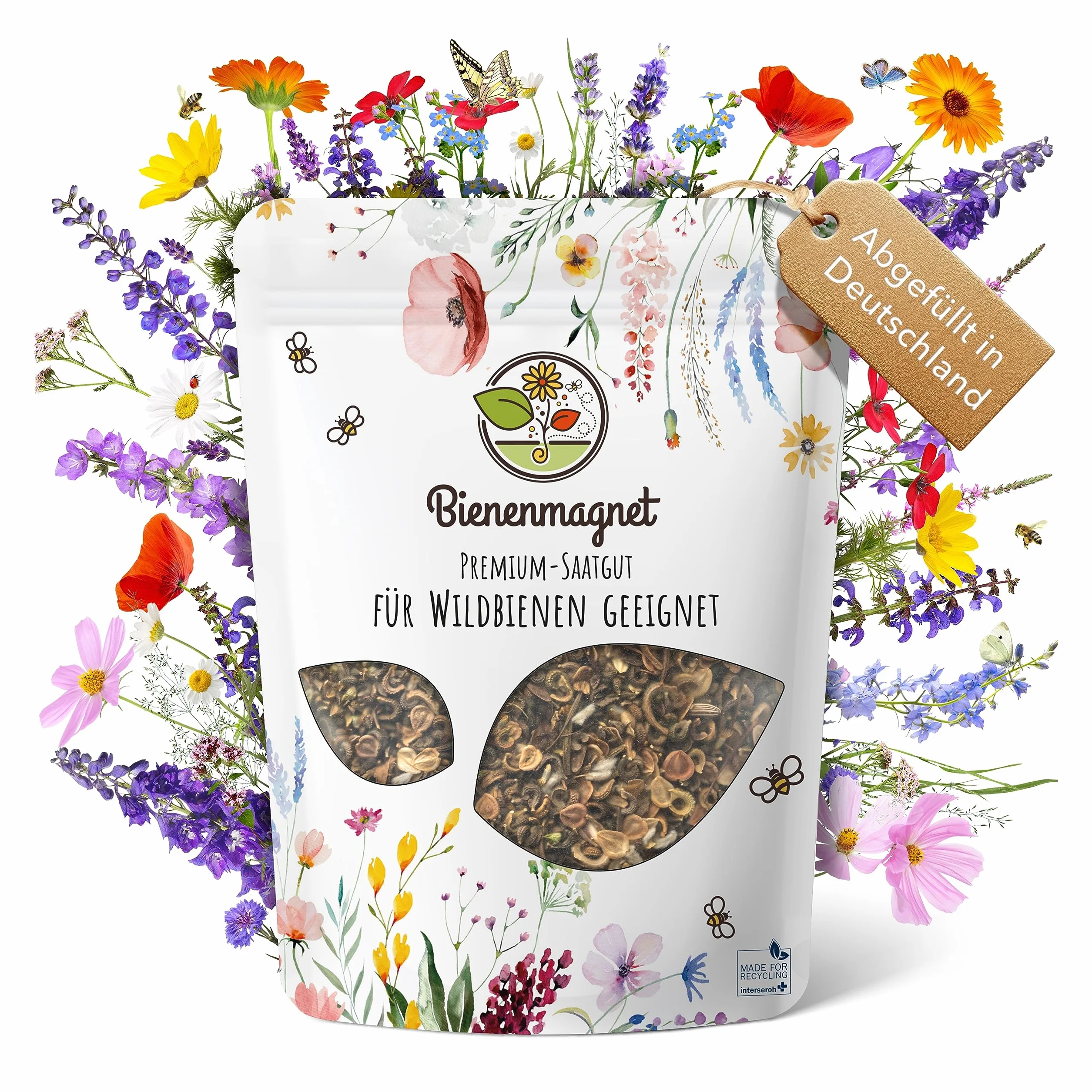 Mélange de graines de fleurs sauvages pour prairie fleurie, riche en nectar pour abeilles et papillons, 100 g (20 m²)