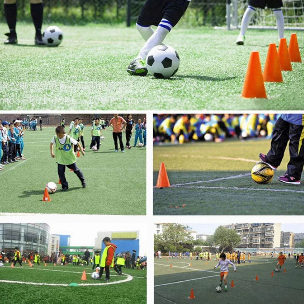 Cônes de Formation Sportive pour Football 12PCS Plastique Orange 18cm Cônes de Jeu Durable pour Enfants