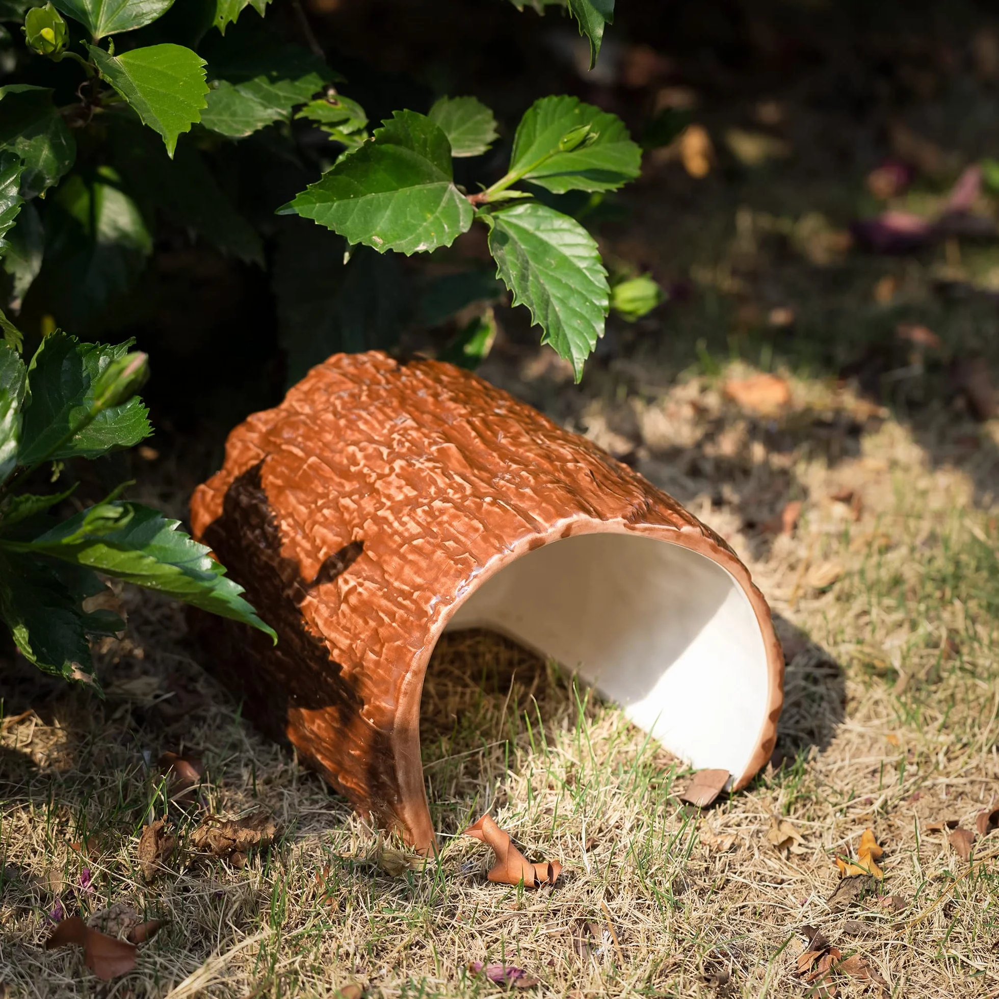 Navaris Abri pour Tortue Céramique 18 x 15 x 11,5 cm - Maison Petit Animal Hibernation Protection