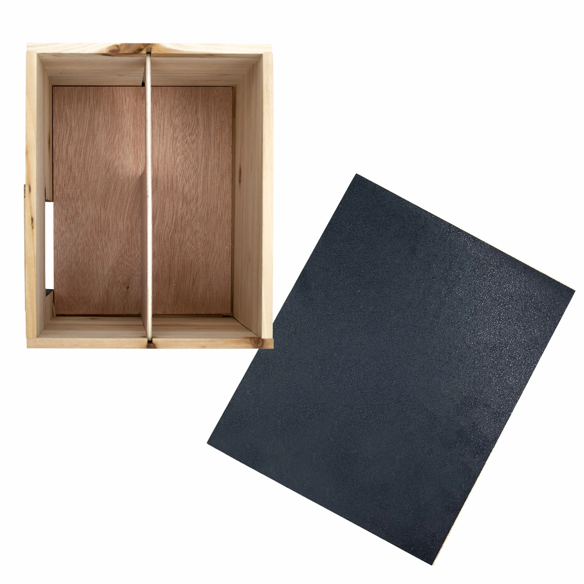 Spetebo Maison pour hérisson en bois avec entrée labyrinthe 32 x 21 cm Hôtel d'hiver toit plat noir Niche pour hérisson