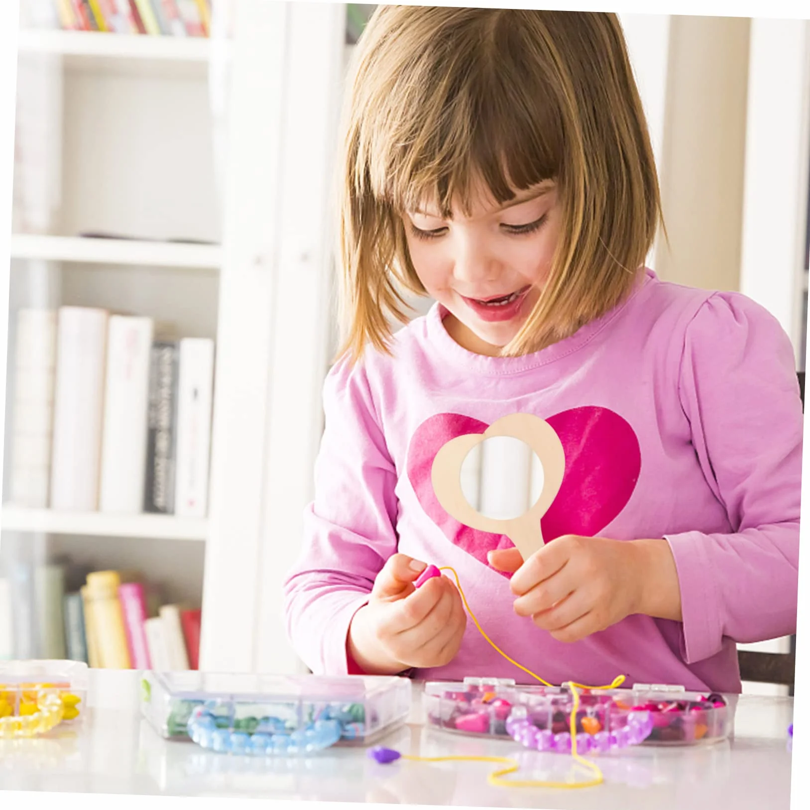 SEWACC Miroir Vierge à Bricoler en Bois Cœur 10 Pièces Jouet Éducatif