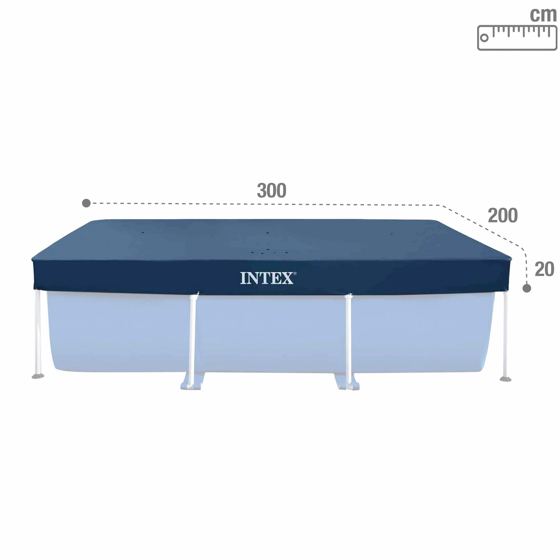 Intex bâche Protection Piscine rectangulaire Tubulaire 3m x 2m