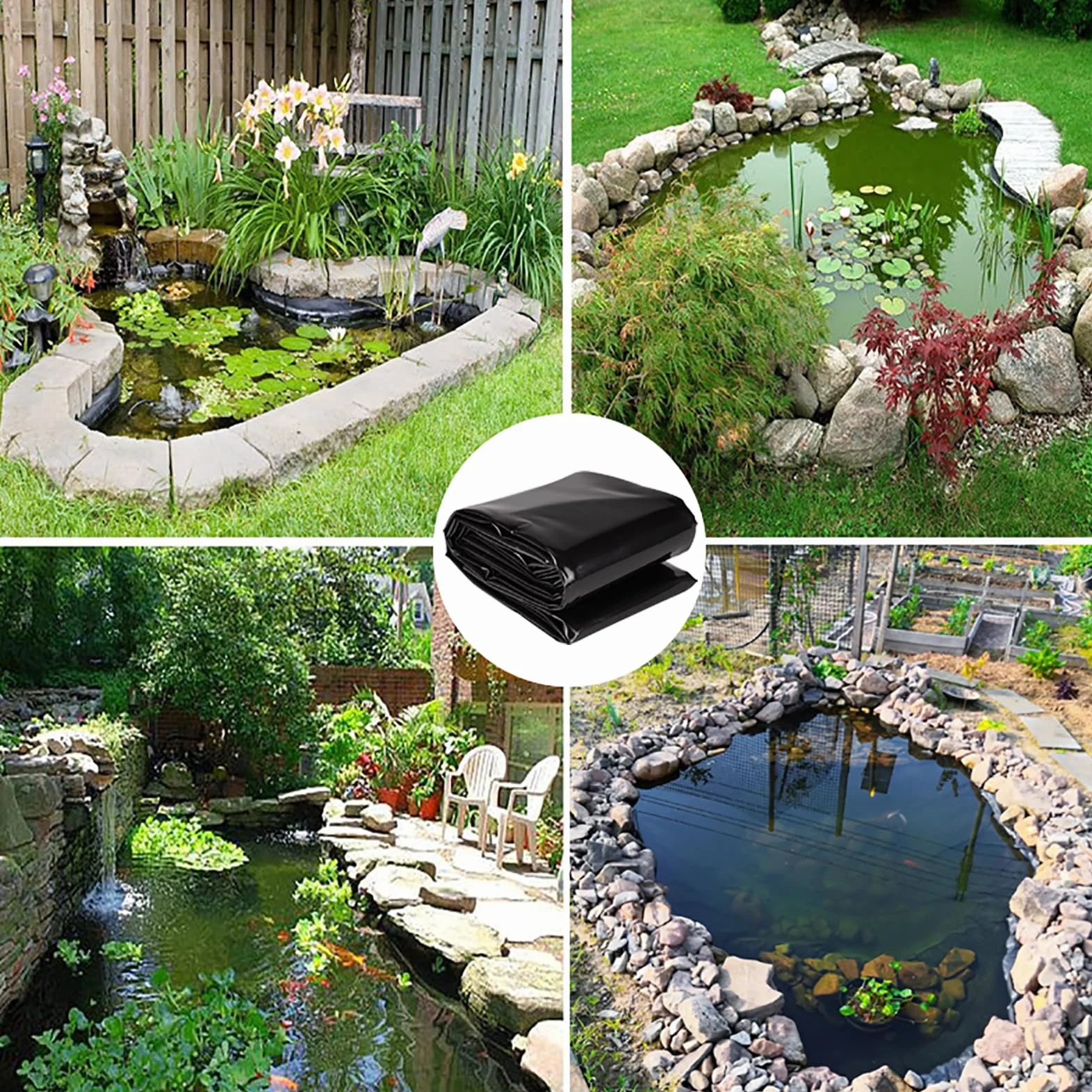 Bâche Bassin 4x6m Membrane Jardin Koi Fontaines