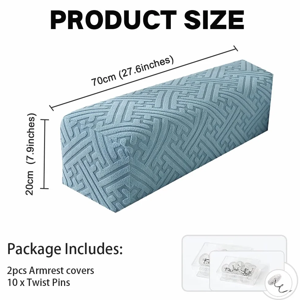 FANSU Housse de Fauteuil et Canapé Extensible Couvre Accoudoirs Lot de 2 Protection Antidérapante (Gris Foncé)