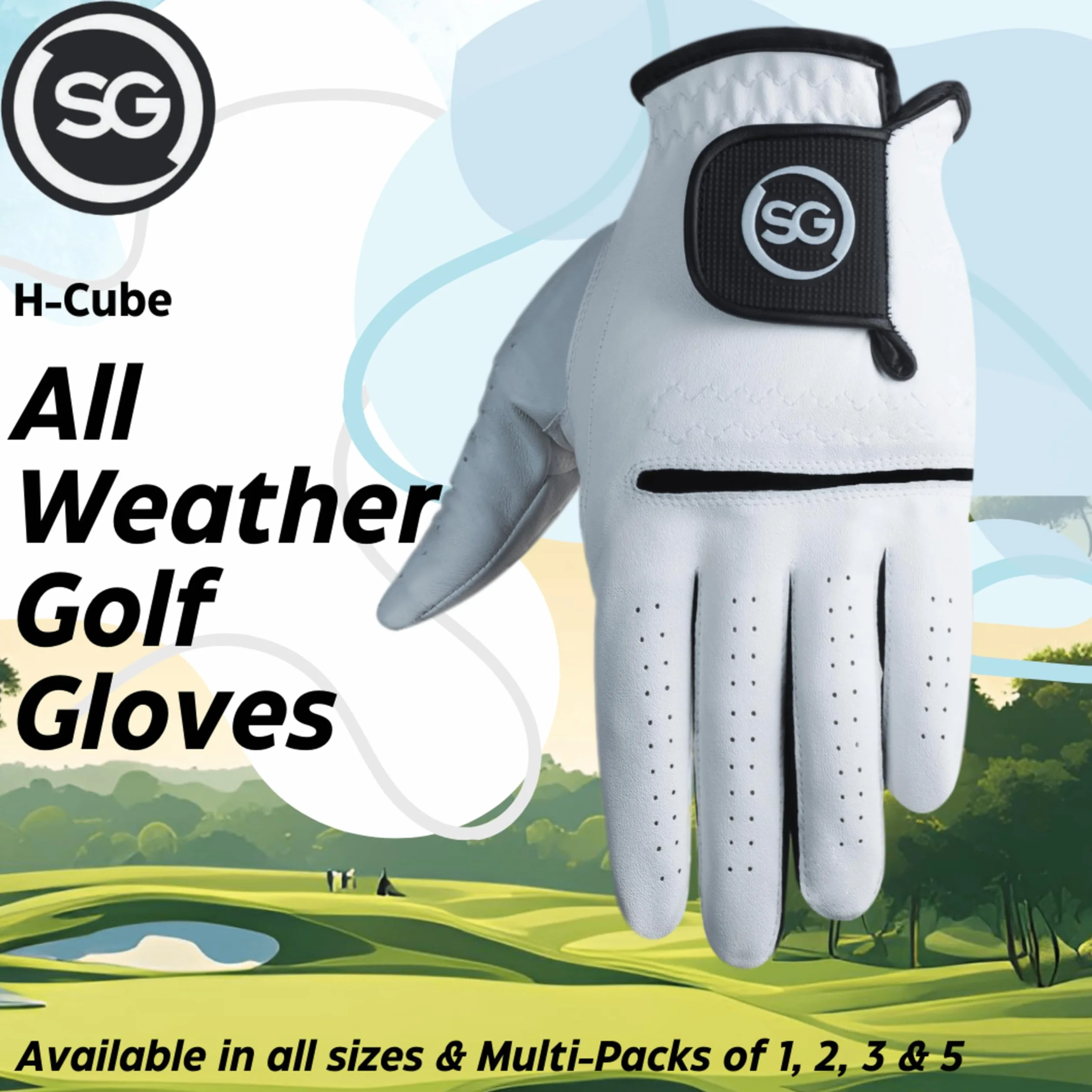 H-Cube Gants de golf toutes saisons – Lot de 5