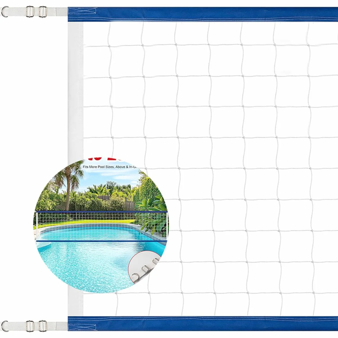 Filet de Volley de Remplacement pour Piscine 450×90 cm Filet de Volley Portable extérieur résistant pour Jeu Aquatique Plage Jardin fête d'été