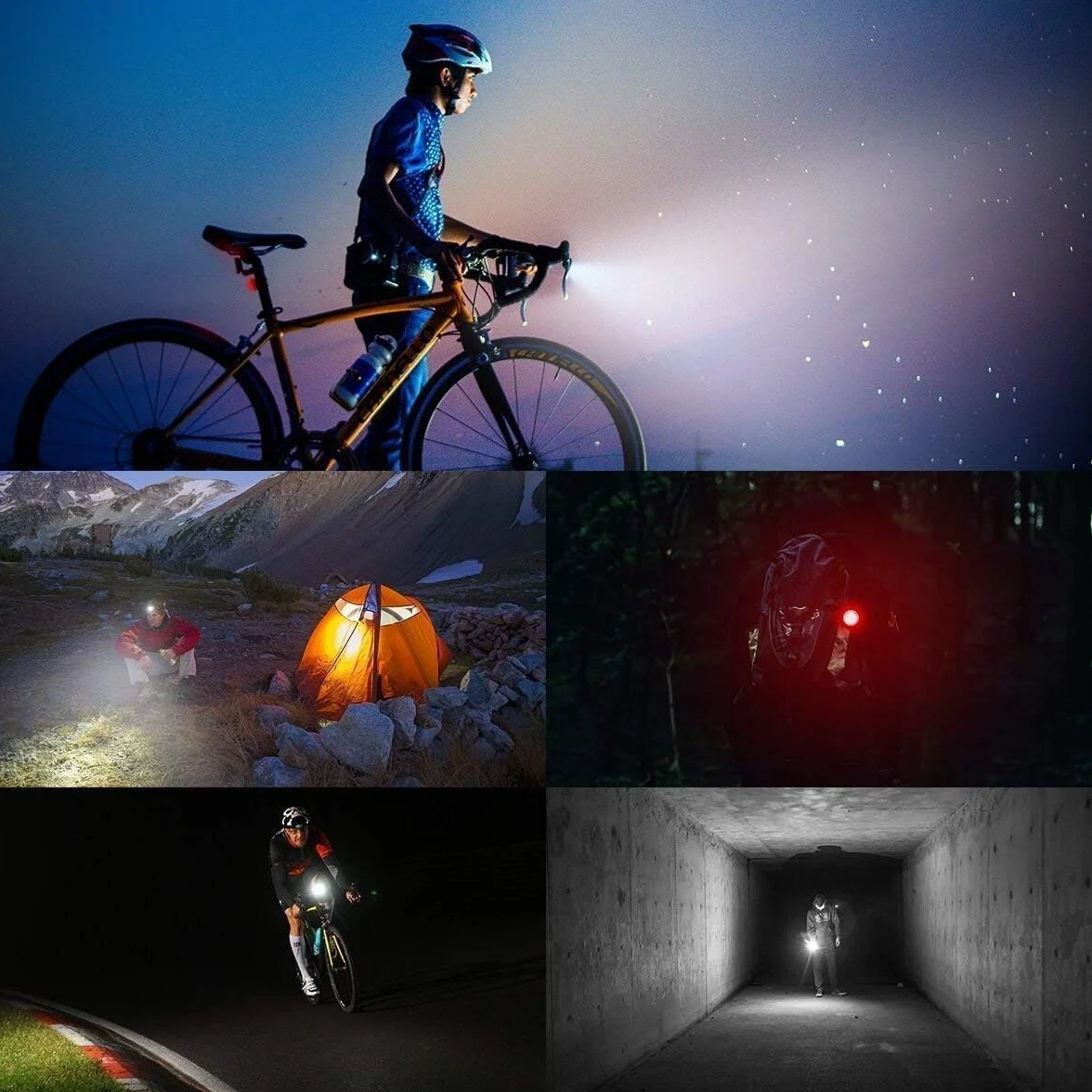 Bestyks Ensemble eclairage Velo, 2 Jeux d'éclairage de vélo avec 4 Modes d'éclairage, USB Rechargeable lumière Velo Avant et arrière,Accessoires Velo avec Installation étanche et Facile.