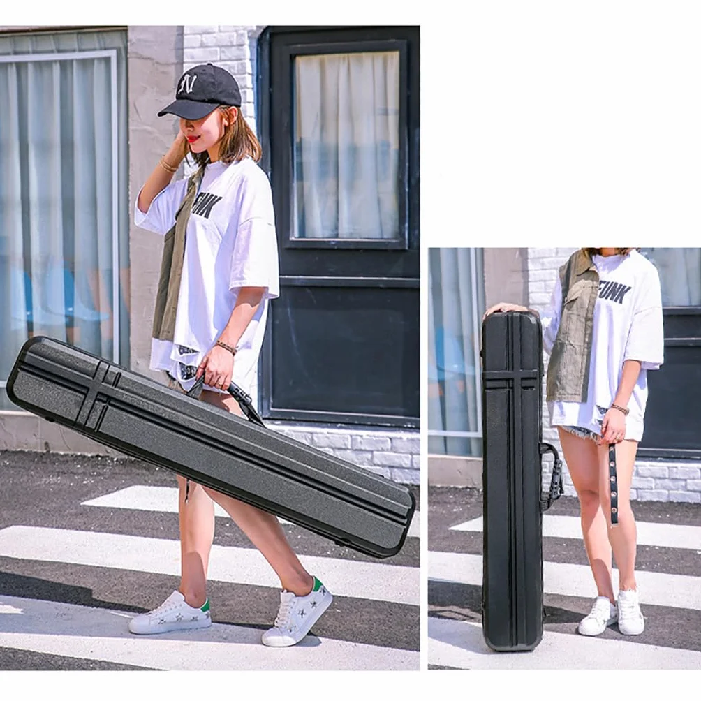 Étui Rigide pour Arc Recurve Takedown,Sac de Voyage Et de Tir à L'arc en ABS pour La Chasse Et L'entraînement,Sac à Dos Léger Avec Rembourrage en Mousse épaisse Et Poches p(Size:90*20*14cm,Color:noir)