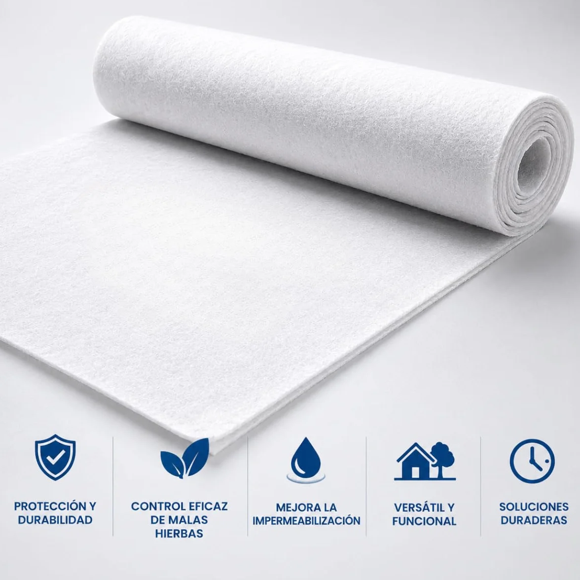 Géotextile 200 g/m² Haute Résistance Protection Contre Mauvaises Herbes 2 m x 2 m