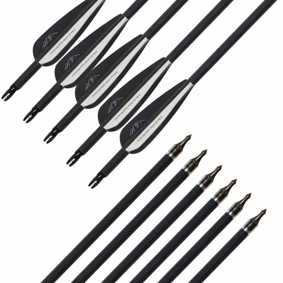 Flèche en Carbone 30 Pouces 500 Spine Chasse Tir à l'Arc Adultes Arc Classique