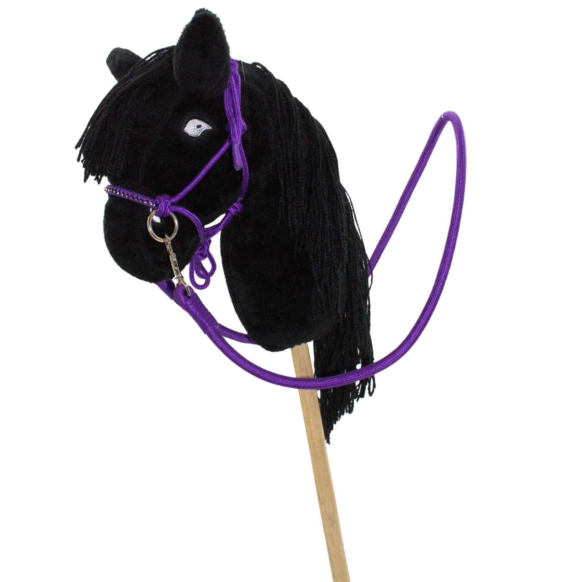 PFIFF Hobby Horse 103130 Little Mustang Licol à nœuds avec rênes Taille réglable avec Strass Violet