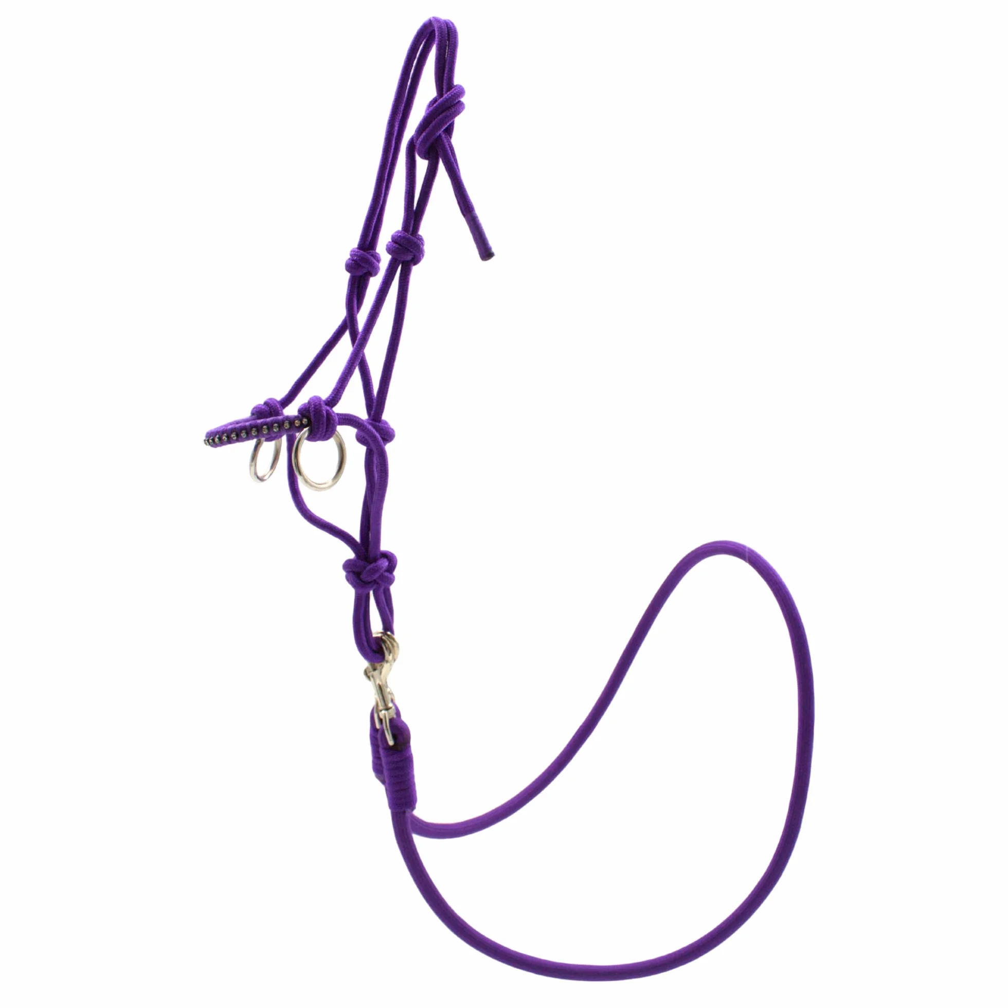 PFIFF Hobby Horse 103130 Little Mustang Licol à nœuds avec rênes Taille réglable avec Strass Violet