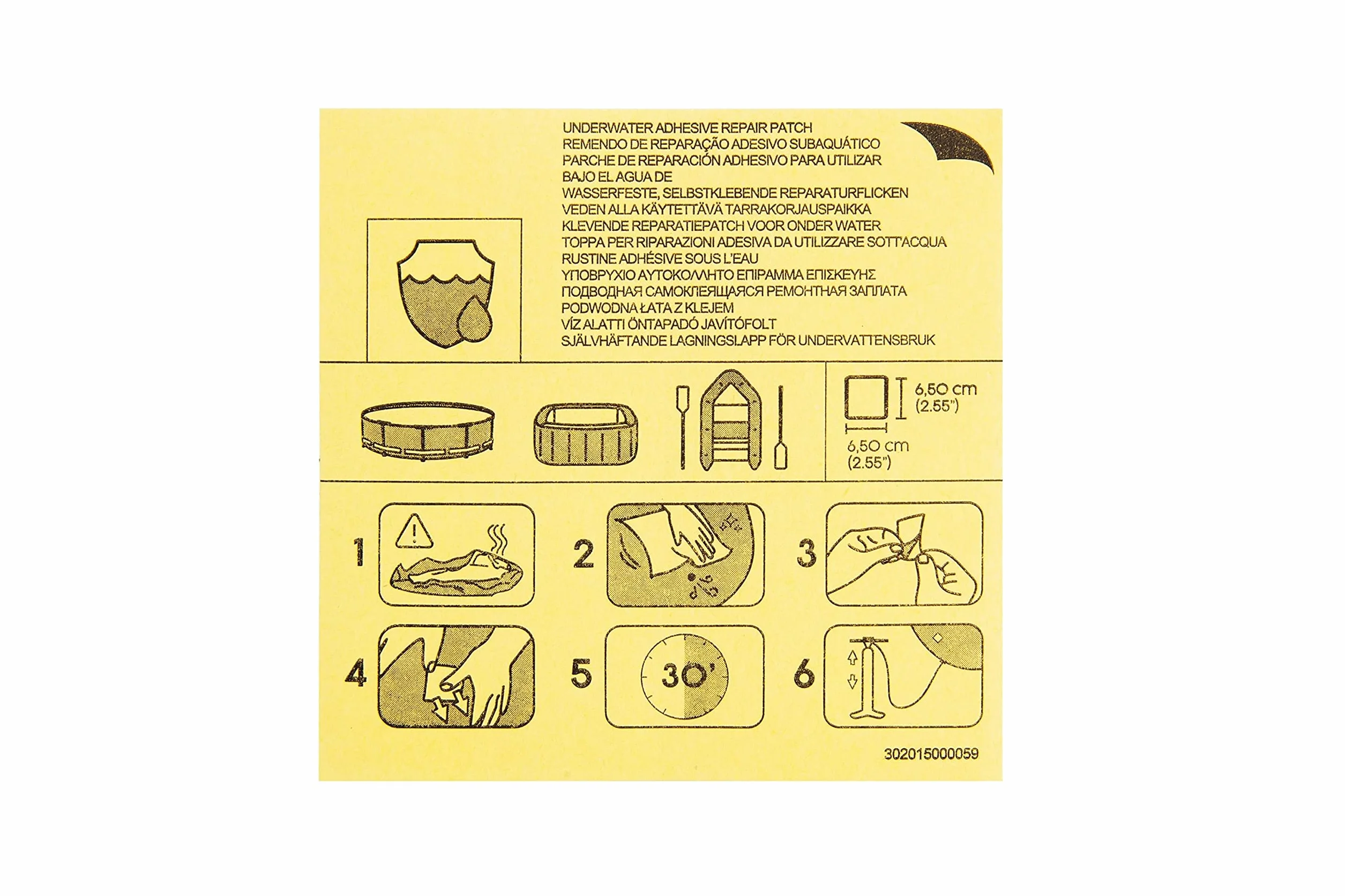 Bestway Underwater Adhesive Repair Patch Kit for Swimming Pool, 10 Patches