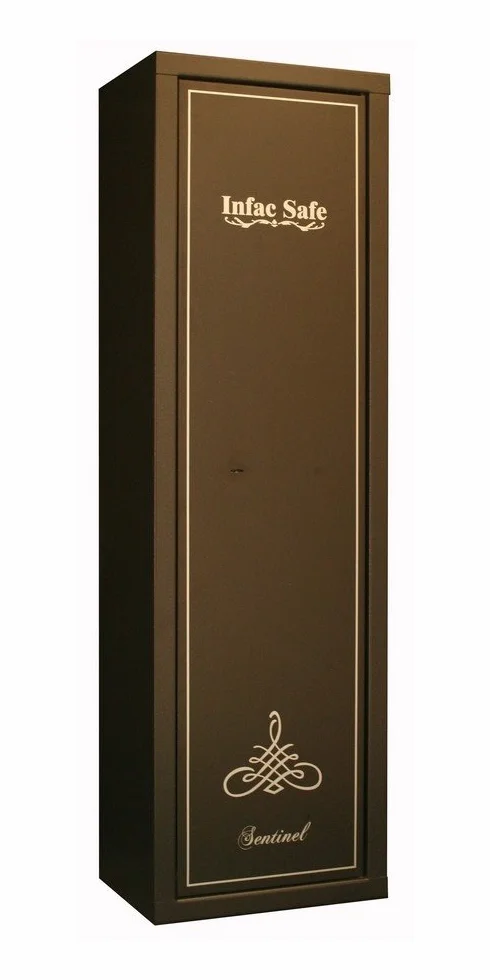 Safe SD10 Armoire forte pour Armes en Acier | 8 Armes avec lunette + 2 dans la porte | Coffre intérieur | Serrure à clé