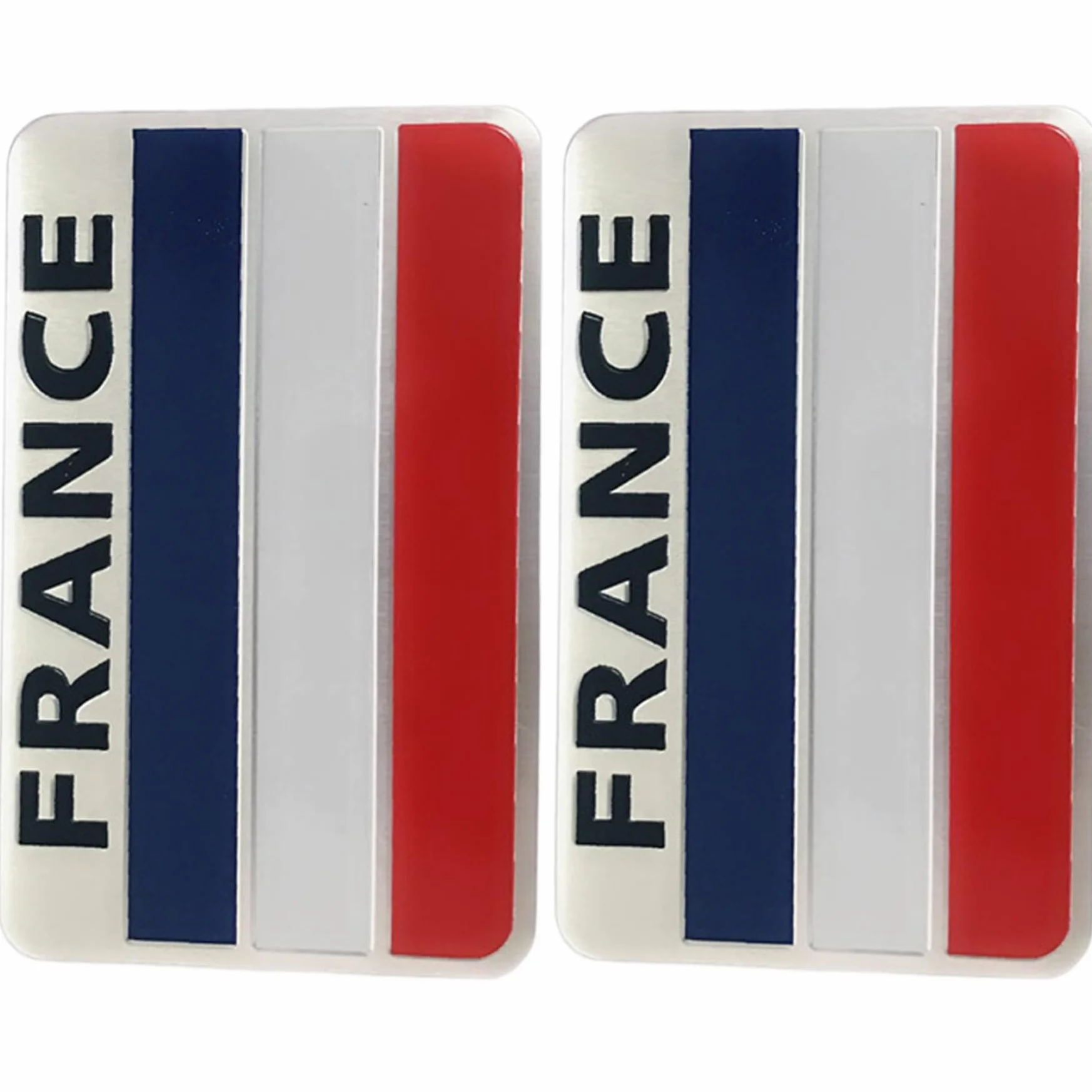 Sticker Autocollant de Voiture France, 2 PCS 3D National France Flag Decques de Voiture Auto-adhésive Decal pour la Moto de la Voiture 3,2x2 Pouces 1