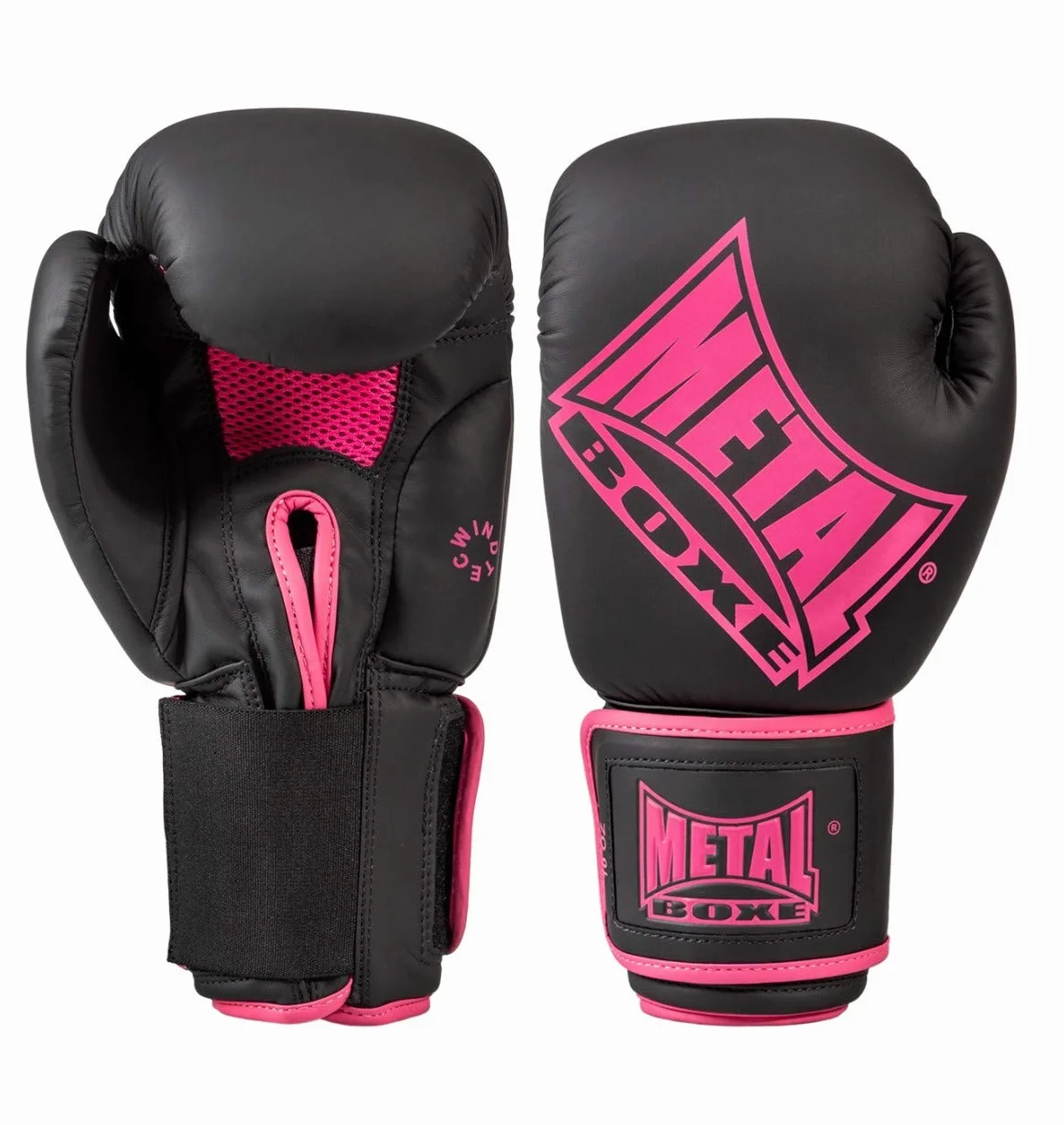 Metal Boxe - Gants compétition, Pink Lady - MB221F, Metal Boxe - 12oz, Noir/Rose