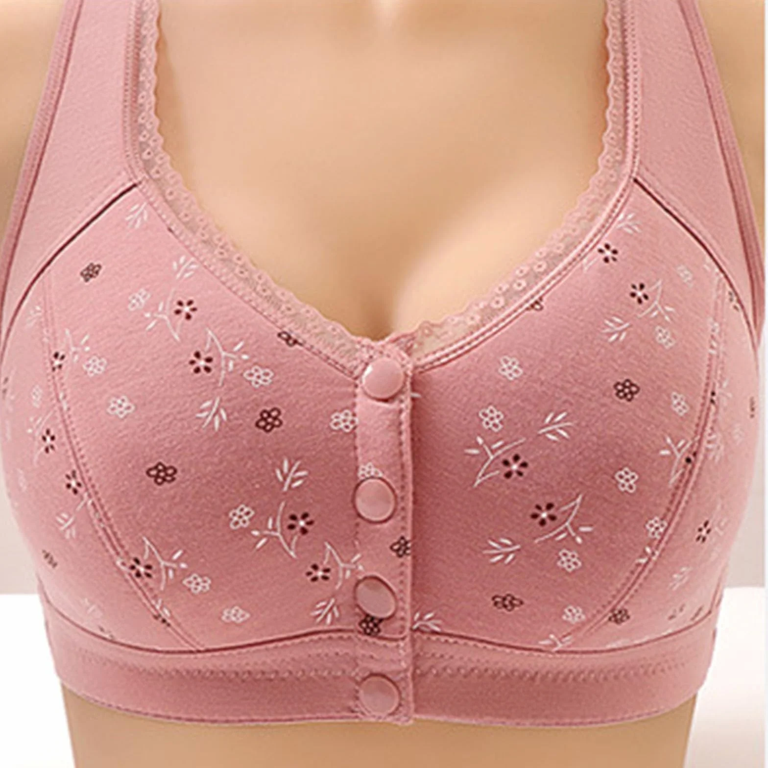 Large Size Bra with Lace Front Shaping Cup Adjustable Shoulder Strap