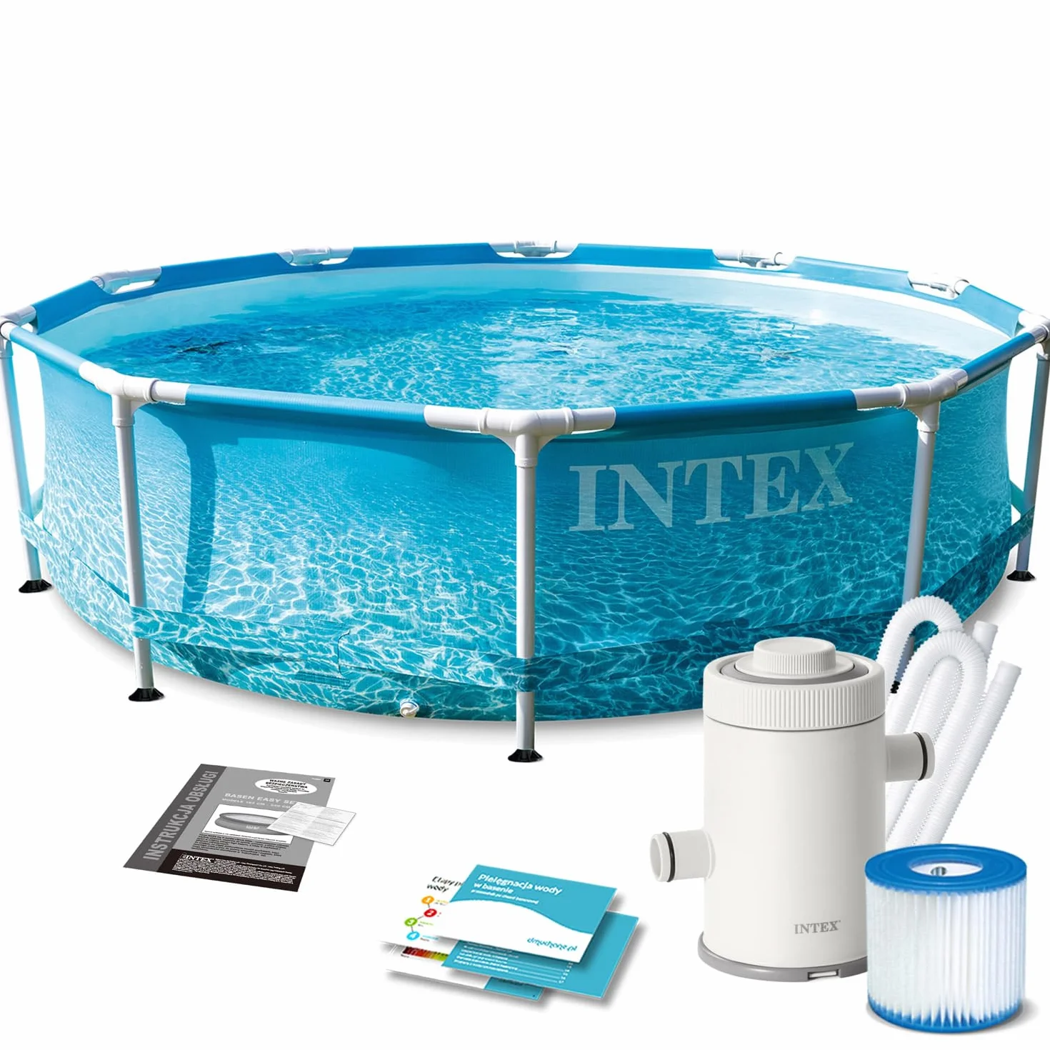 Intex kit piscinette tubulaire ocean 3,05 x 0,76m