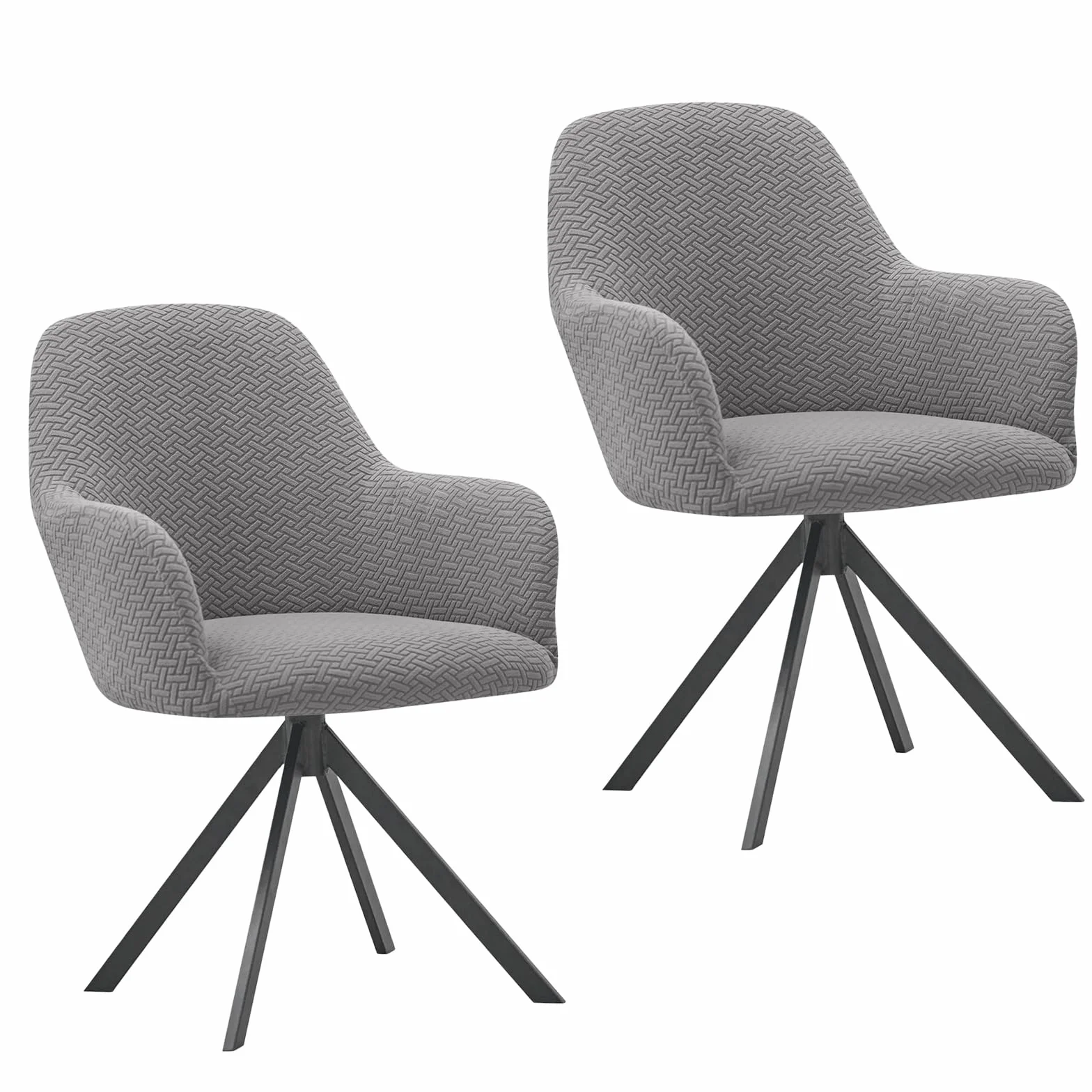 Housses de chaise extensibles avec accoudoirs, lot de 2, amovibles lavables, design décoratif universel pour salle à manger