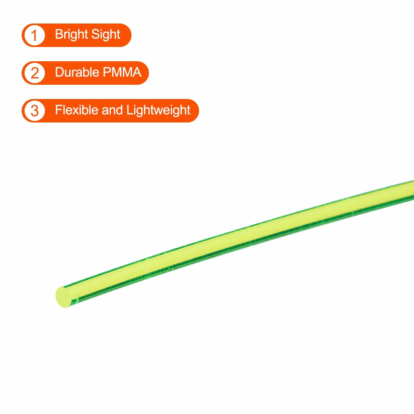 QUARKZMAN Remplacement Fibre Optique Vue Cannes, 5pcs 1.5mmx15cm PMMA pour Arcs Vues DIY Art Fluorescence Vert