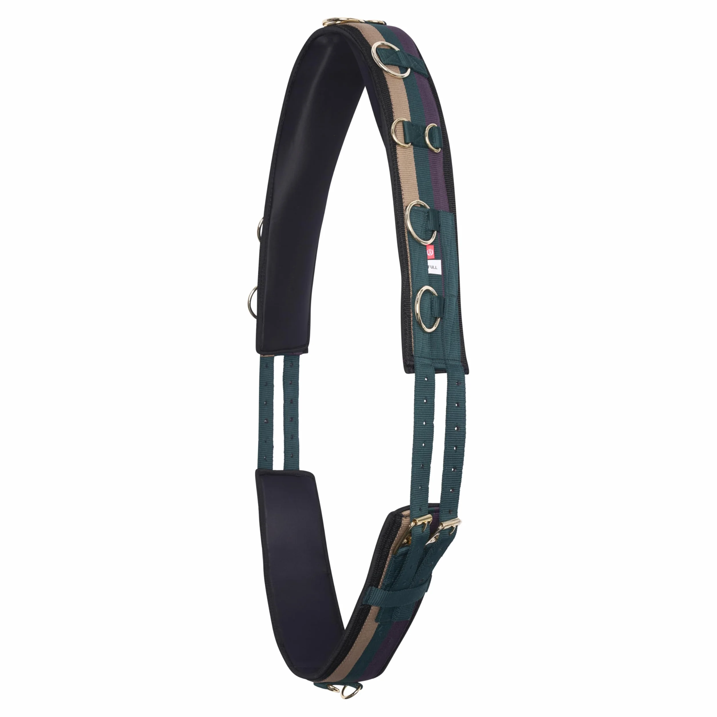 Imperial Riding IRH Deluxe Extra Ceinture de Longe Ergonomique avec sans Garrot et Anneaux en métal Vert forêt