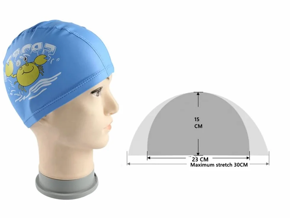 Bonnet de Bain Imperméable pour Enfants 3-10 Ans Garçons Filles
