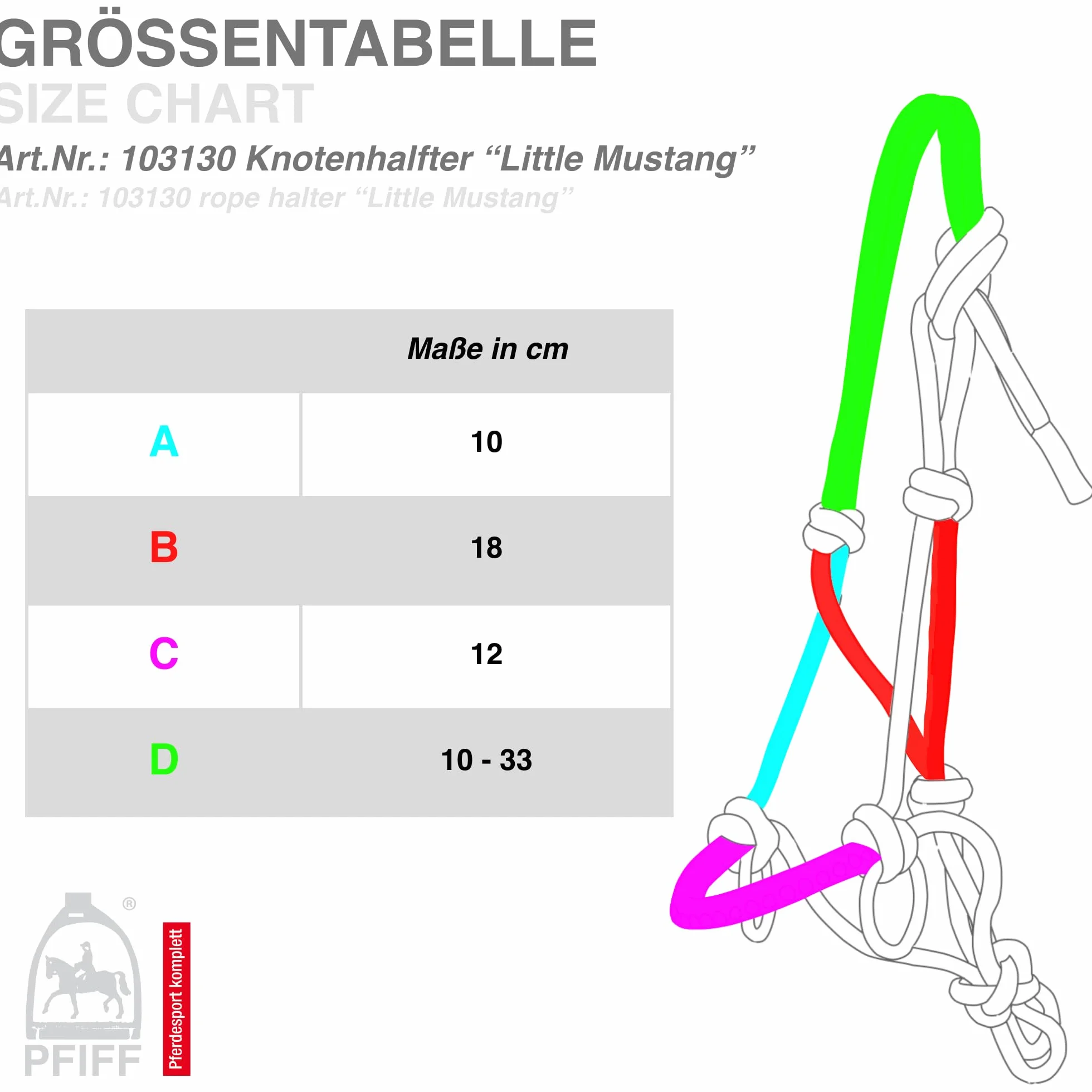PFIFF Hobby Horse 103130 Little Mustang Licol à nœuds avec rênes Taille réglable avec Strass Violet