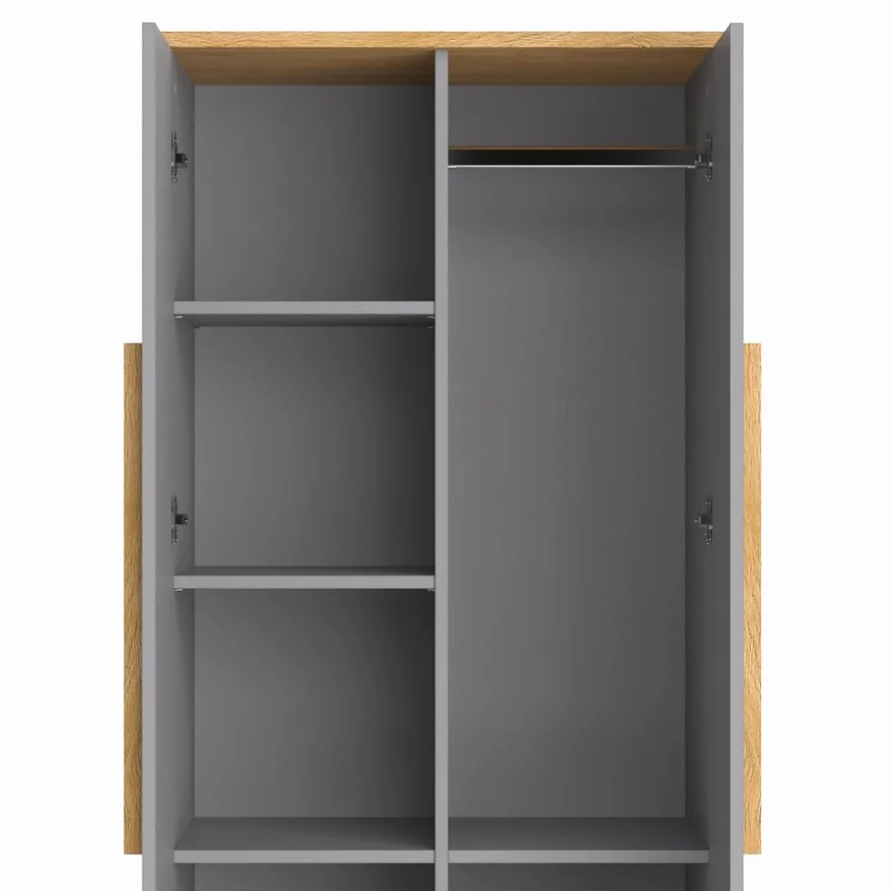 VitaliSpa Armoire pour Enfants Malia Gris 70x186.8cm Rangement Vêtements