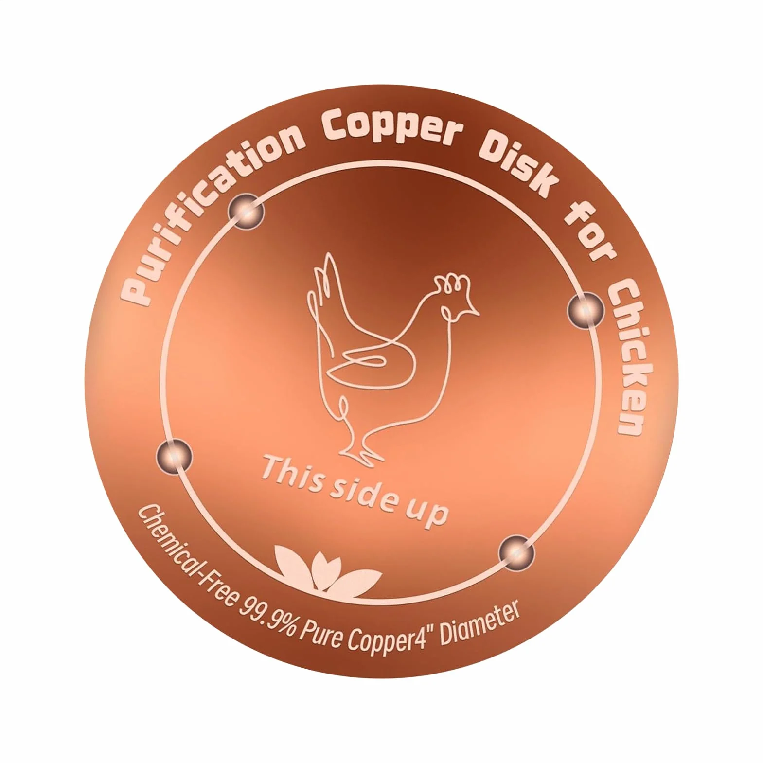 Copper Cleaning Disc 4 Inch Bird Bath Water Purifier Long Lasting for Garden Fountains