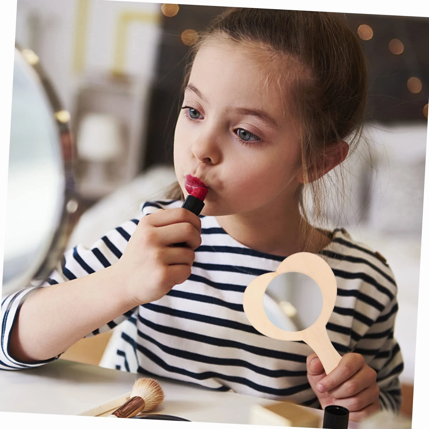 SEWACC Miroir Vierge à Bricoler en Bois Cœur 10 Pièces Jouet Éducatif