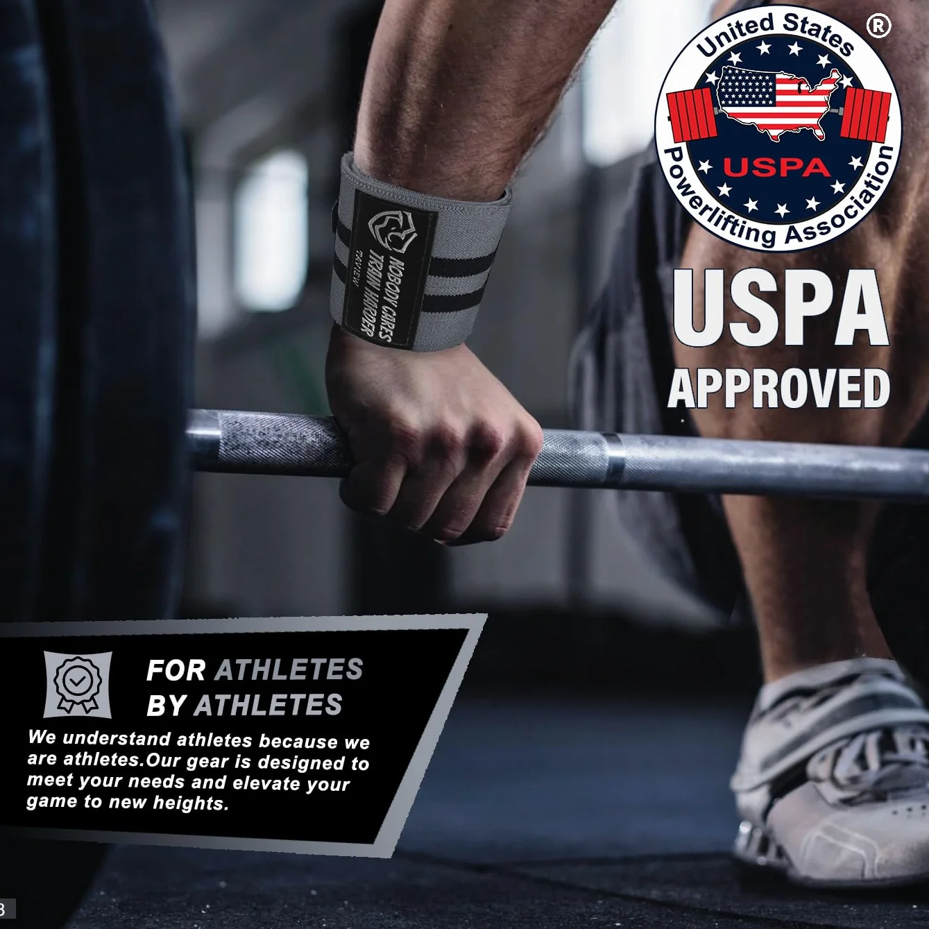 TAVIEW Bandages de poignet pour haltérophilie avec boucle de pouce robuste, haltérophilie, cross-training, bodybuilding - Qualité professionnelle - Pour entraînement en salle de sport, hommes et