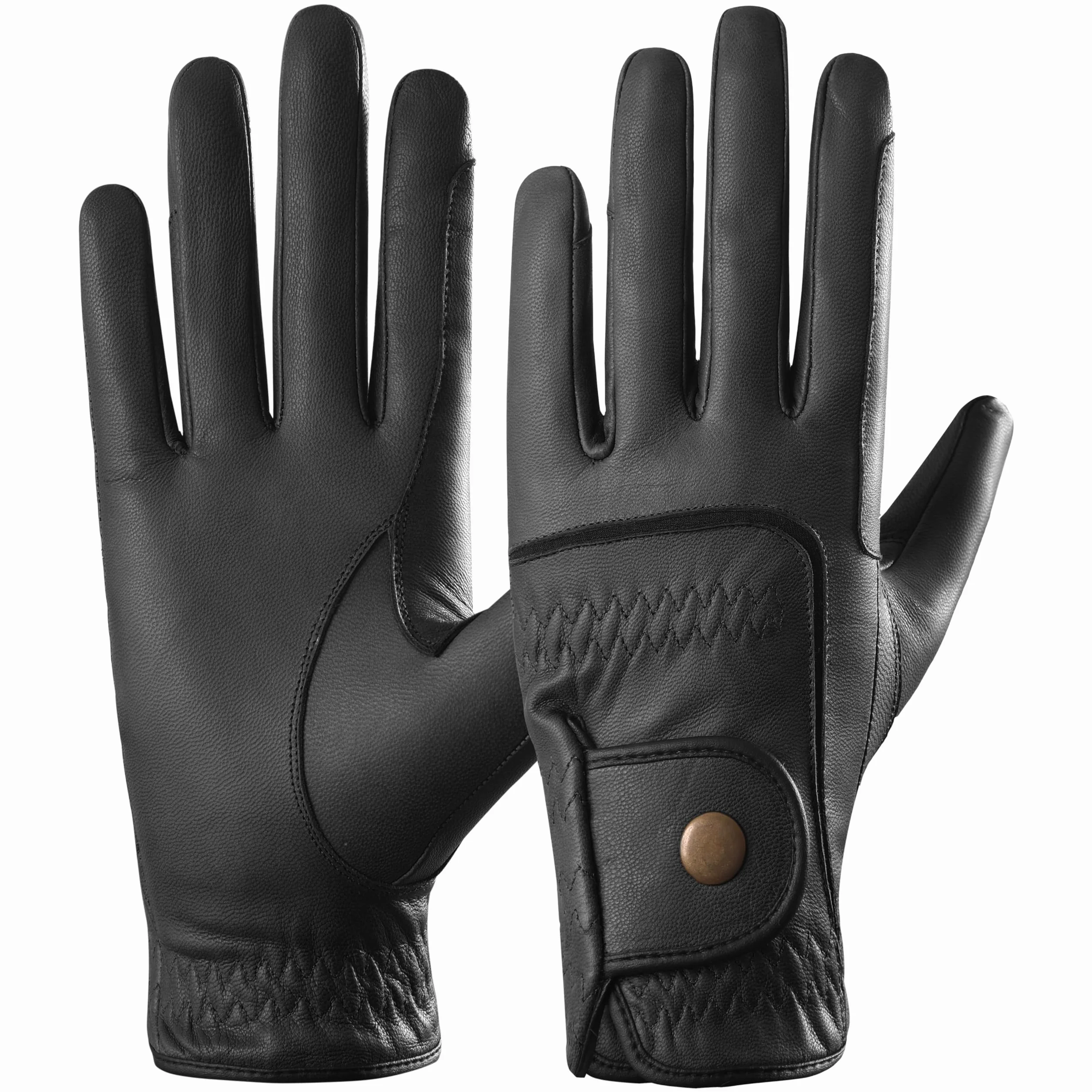 AFE Dublin Gants d'équitation en cuir véritable pour femme