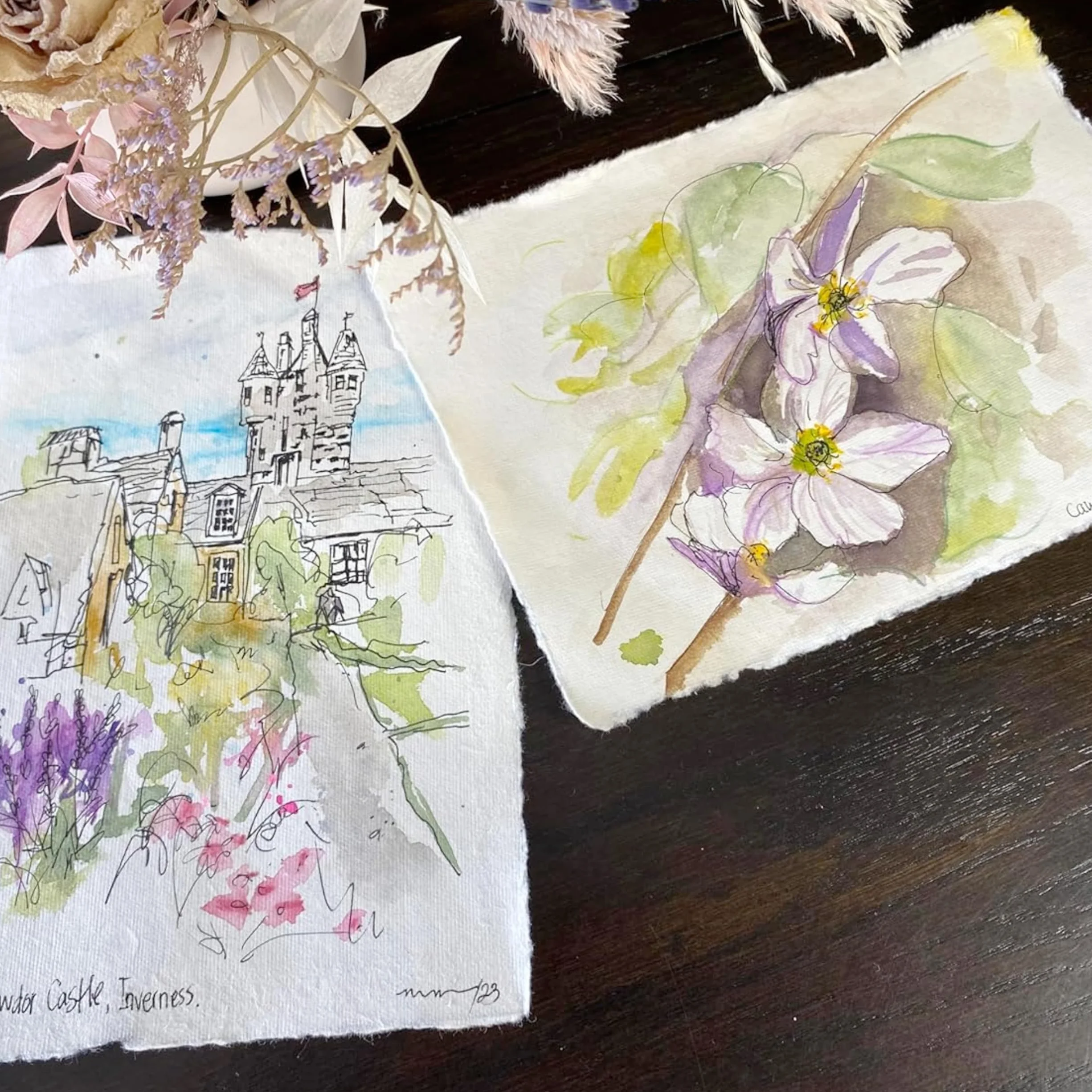 Wanderings Papier A6 Crème Fait Main Médias Mixtes Bords Frangés 4x6" 10,5x15 cm 150 GSM Pressé à Froid Coton Recyclé 50 Feuilles