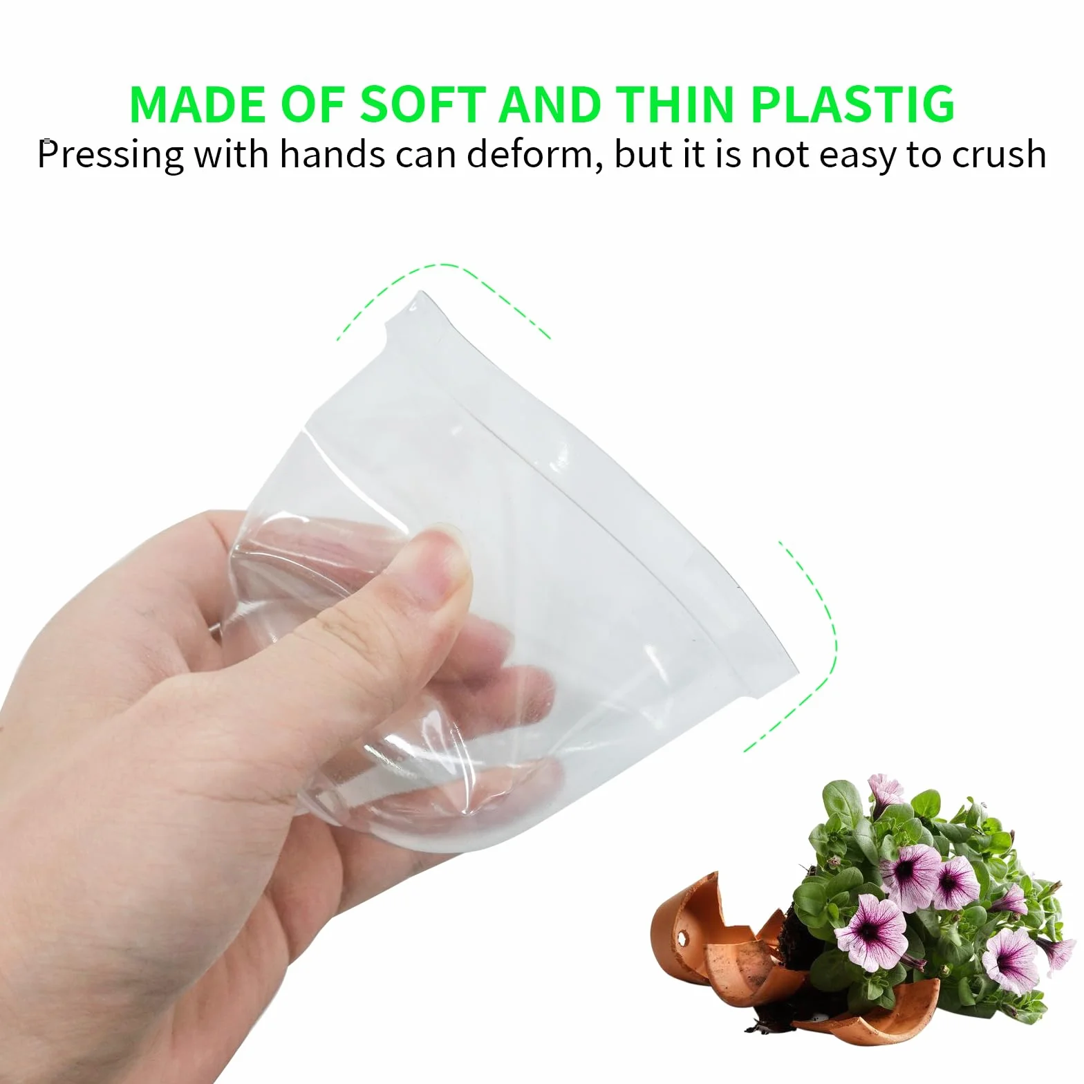 Pots de Semis 9cm Plastique Transparent Godets repiquage avec Trous de Drainage 12 Pièces