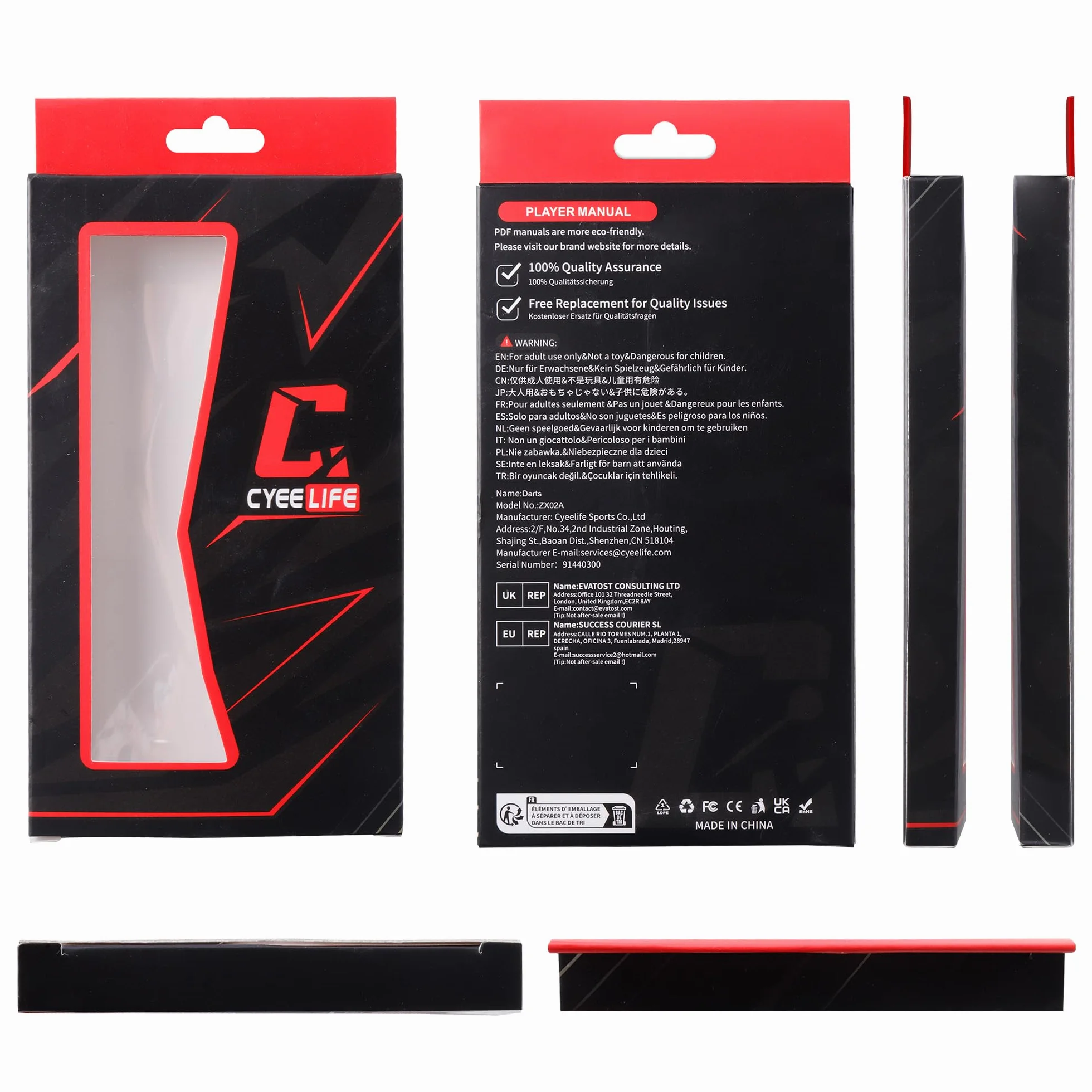 CyeeLife Jeu de fléchettes à pointe souple avec fût en laiton, fléchettes professionnelles à pointe plastique, tiges en aluminium/PC + 6 ailettes + 30 pointes souples + 20 joints toriques + 2