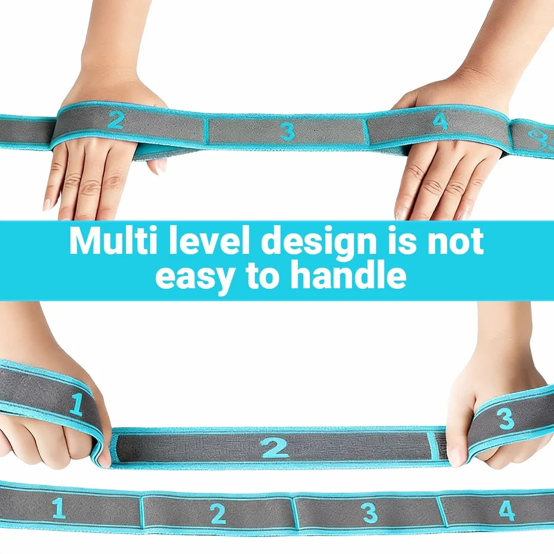 Sangle de Yoga, Étireur de Fascia de Yoga, Ceinture Élastique pour Yoga et Fitness, avec 9 Boucles, Bande Élastique de Résistance, Jambes Ceinture D'étirement des Ligaments, pour Entraînement, Pilates