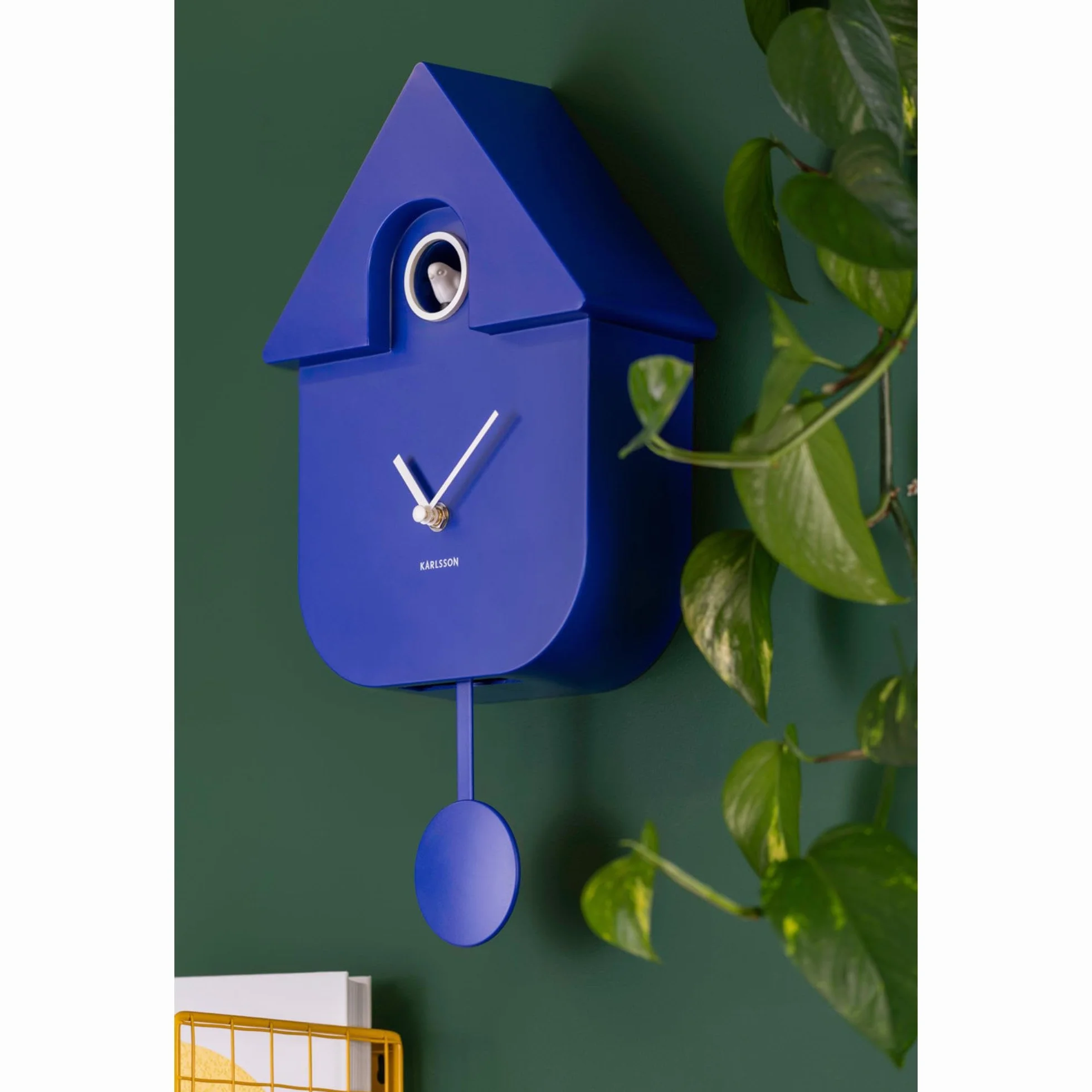 Karlsson Horloge murale à coucou moderne 8,5 x 21,5 x 41 cm Bleu Plastique