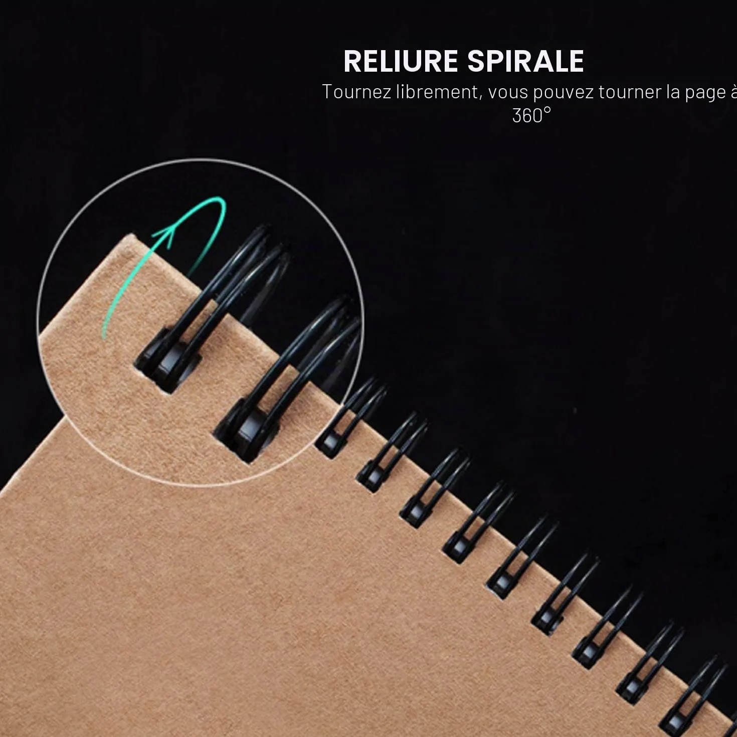 VEESUN Carnet Dessin A5, Cahier Reliure Spirale Couverture Rigide 160GSM 60 Pages, Papier Croquis pour Crayon Stylo Aquarelle