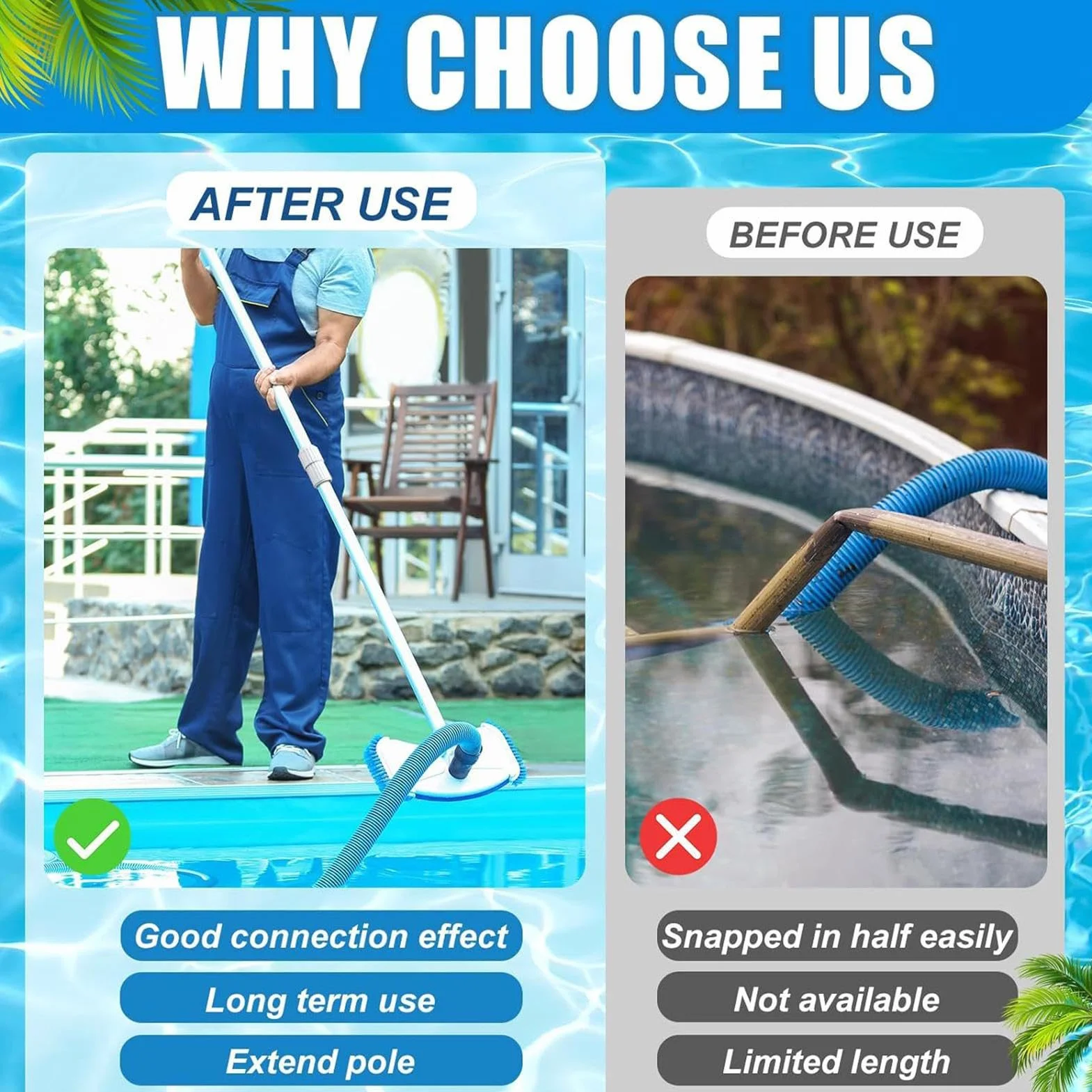 Verrou Télescopique Pour Perche – Connecteur Robuste Réglable, Accessoire De Fixation Pour Perche De Piscine, Pièce De Remplacement, Ensemble De 2