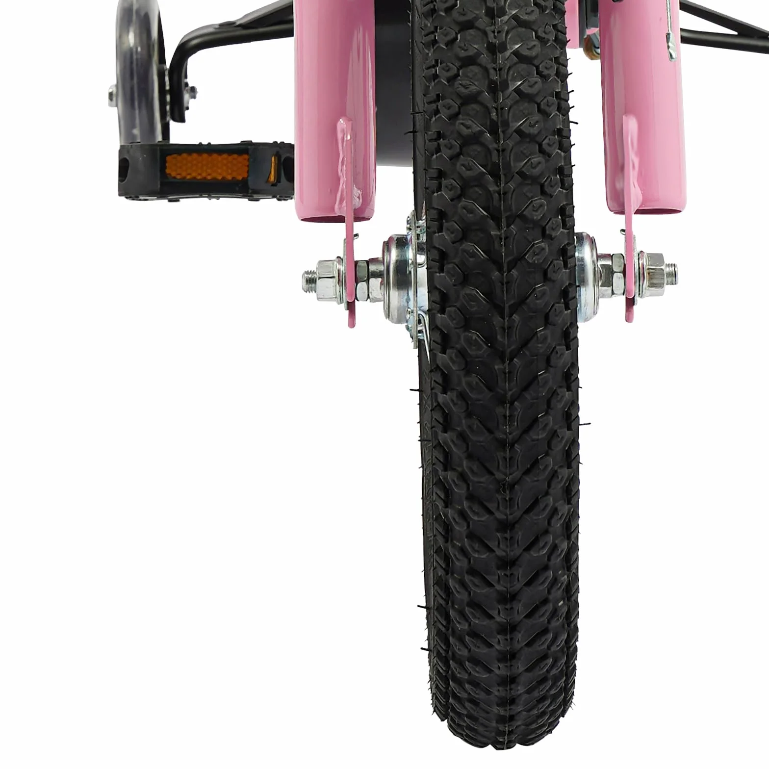Vélo pour enfant de 12 pouces, avec roues stabilisatrices, panier et bouteille d'eau en rose, pour garçons et filles à partir de 2 à 5 ans, guidon réglable en hauteur, design amélioré avec