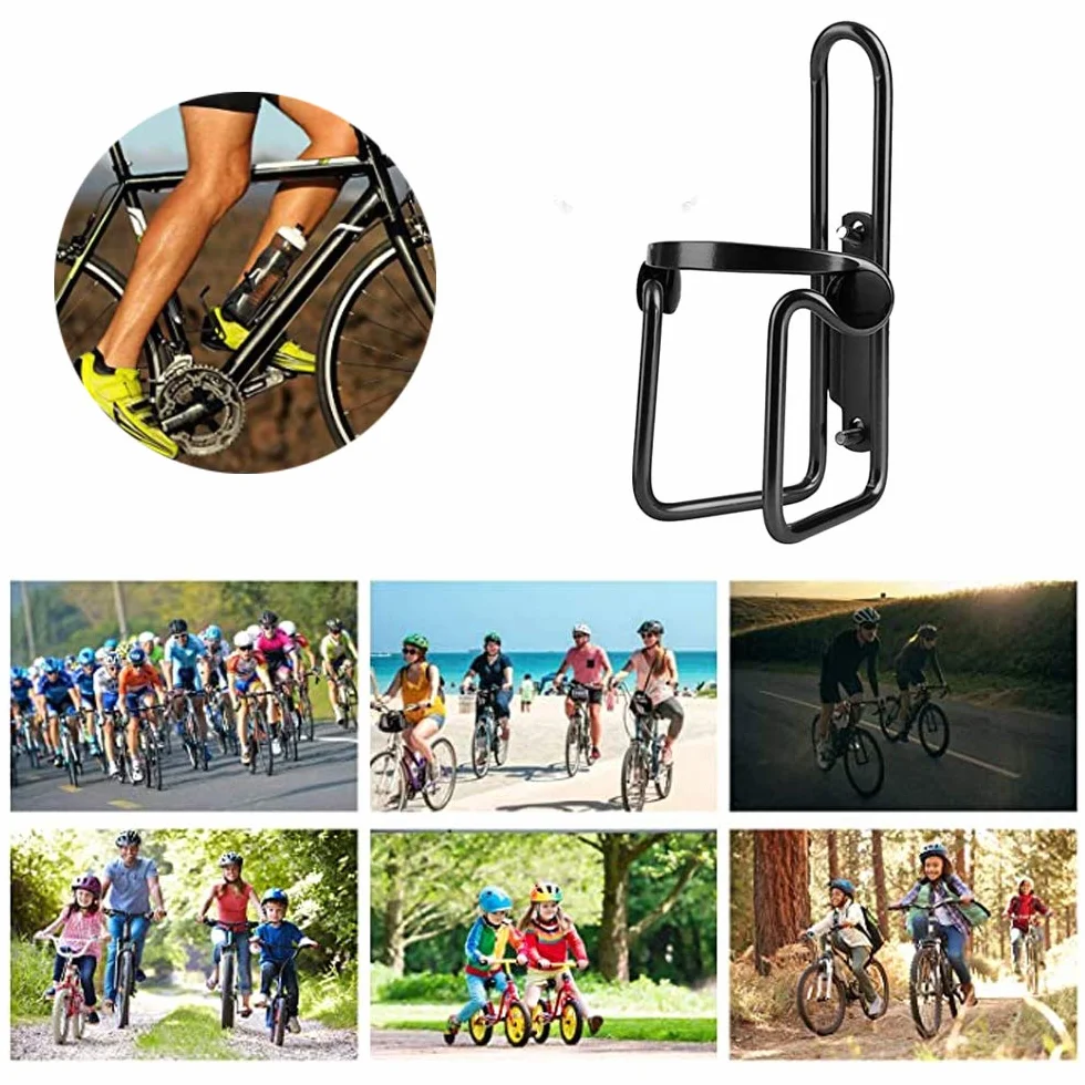 2Pcs Porte Gourde Porte-Bouteille de vélo Cage de Bouteille d'eau en Aluminium Ultra léger Porte-Gourde pour Vélo,VTT,Fauteuil Roulant(Noir)