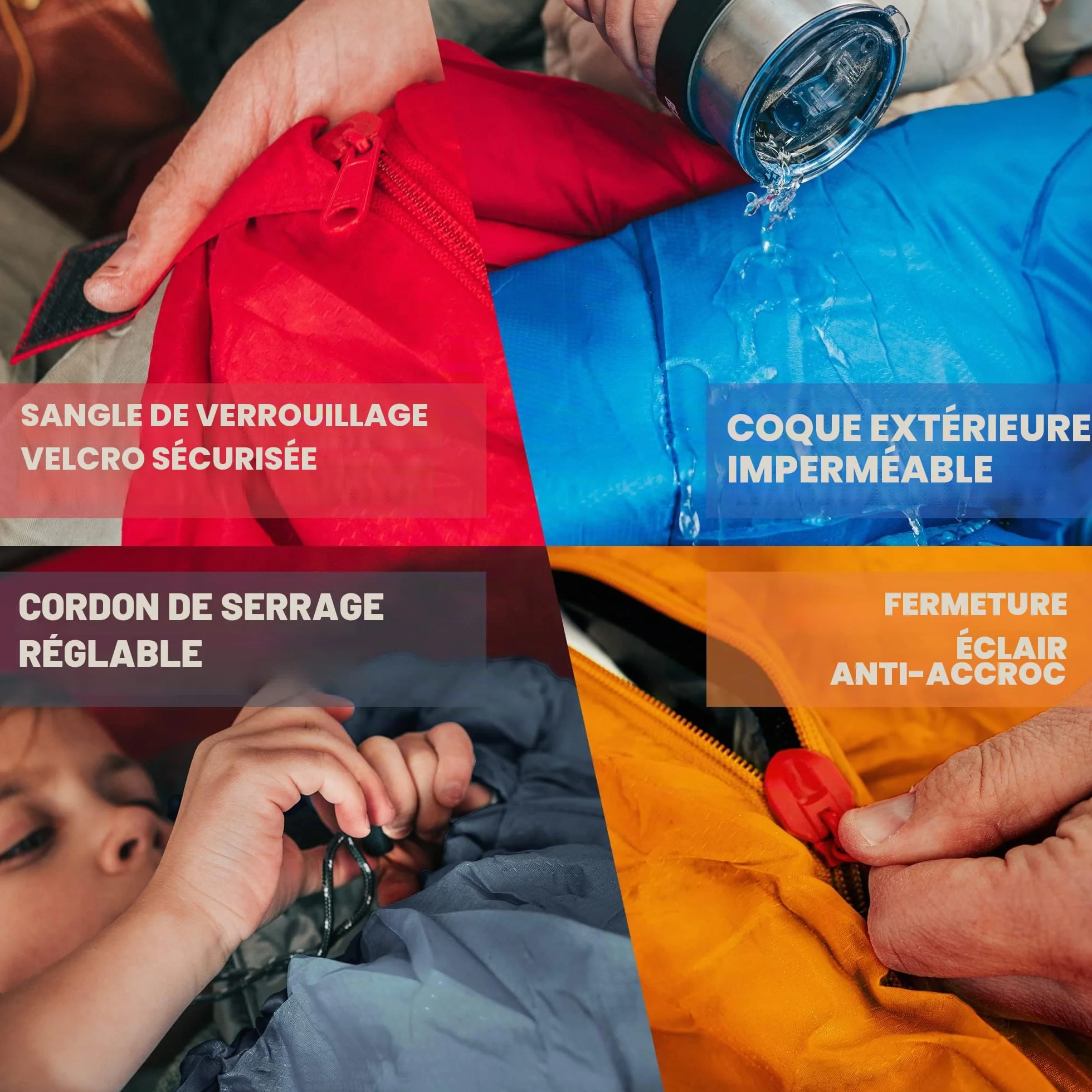 MalloMe Sac de Couchage Adulte Enfant Hiver Été Printemps Automne - Duvet 1 Personne - Imperméable Sacs de Couchage de Damping et Randonnée - Sac Couchage Ultra Léger, Compact Sleeping Bag