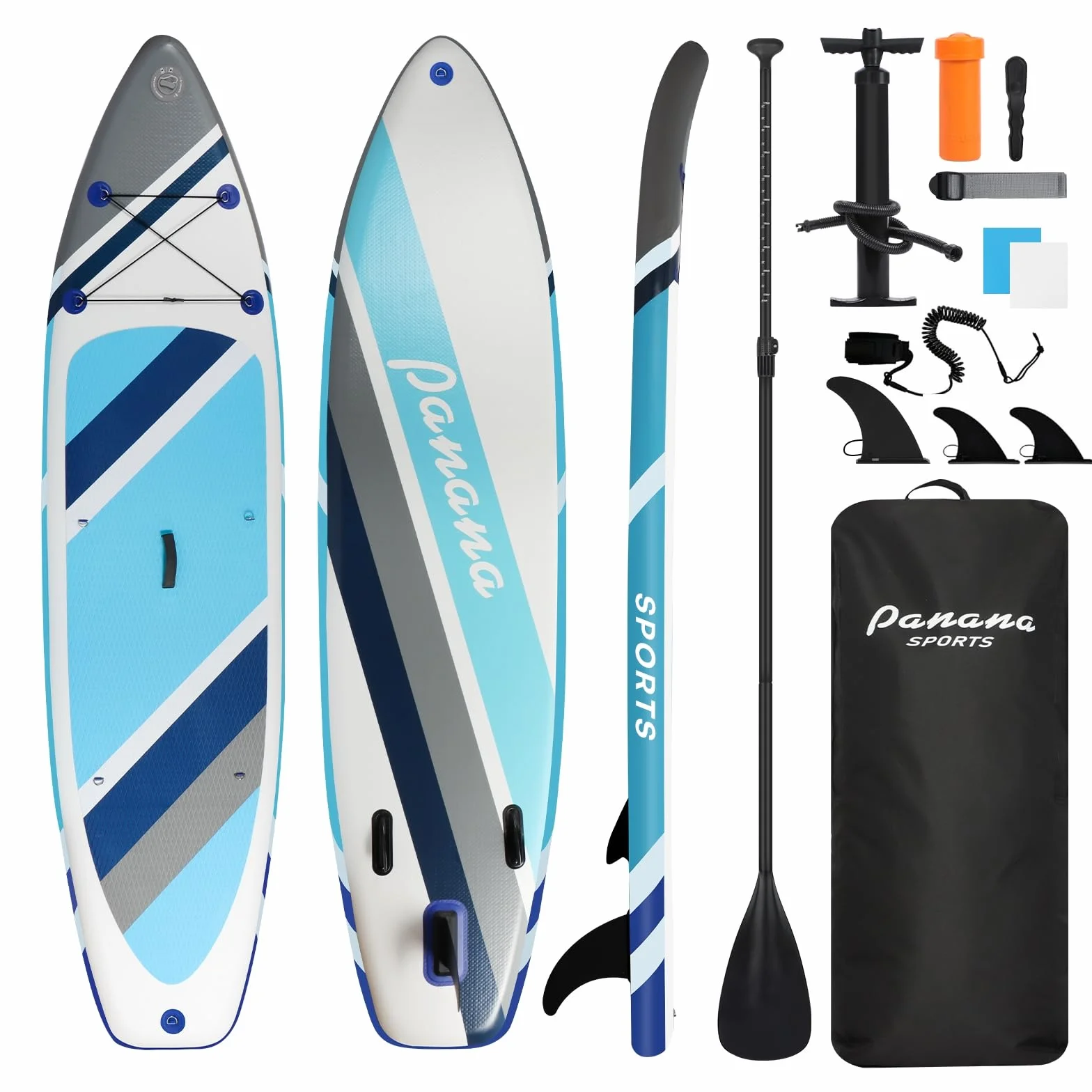 Panana Stand Up Paddle Gonflable Planche de Sup avec Accessoires, Kit de Surf, Pagaie Réglable, Ultra-Légère, Pont Antidérapant pour Adultes et Jeunes