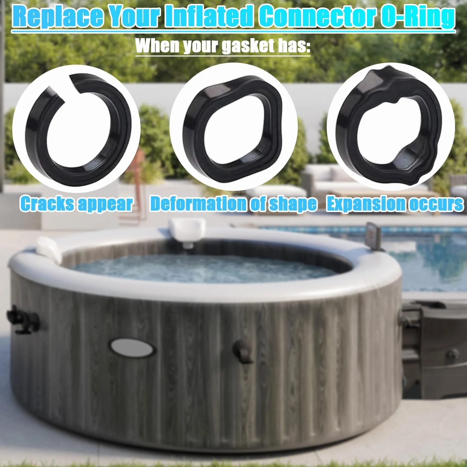 Joint pour Pompe Piscine Intex, 2 Pièces en Silicone, Remplacement pour Connecteur de Spa