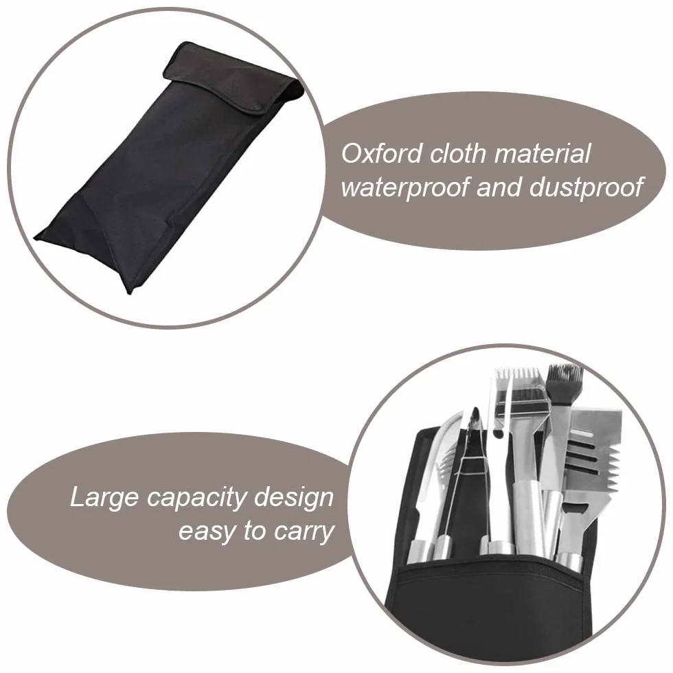 Lot de 2 sacs de rangement pliables pour outils de barbecue, pour camping, randonnée, barbecue