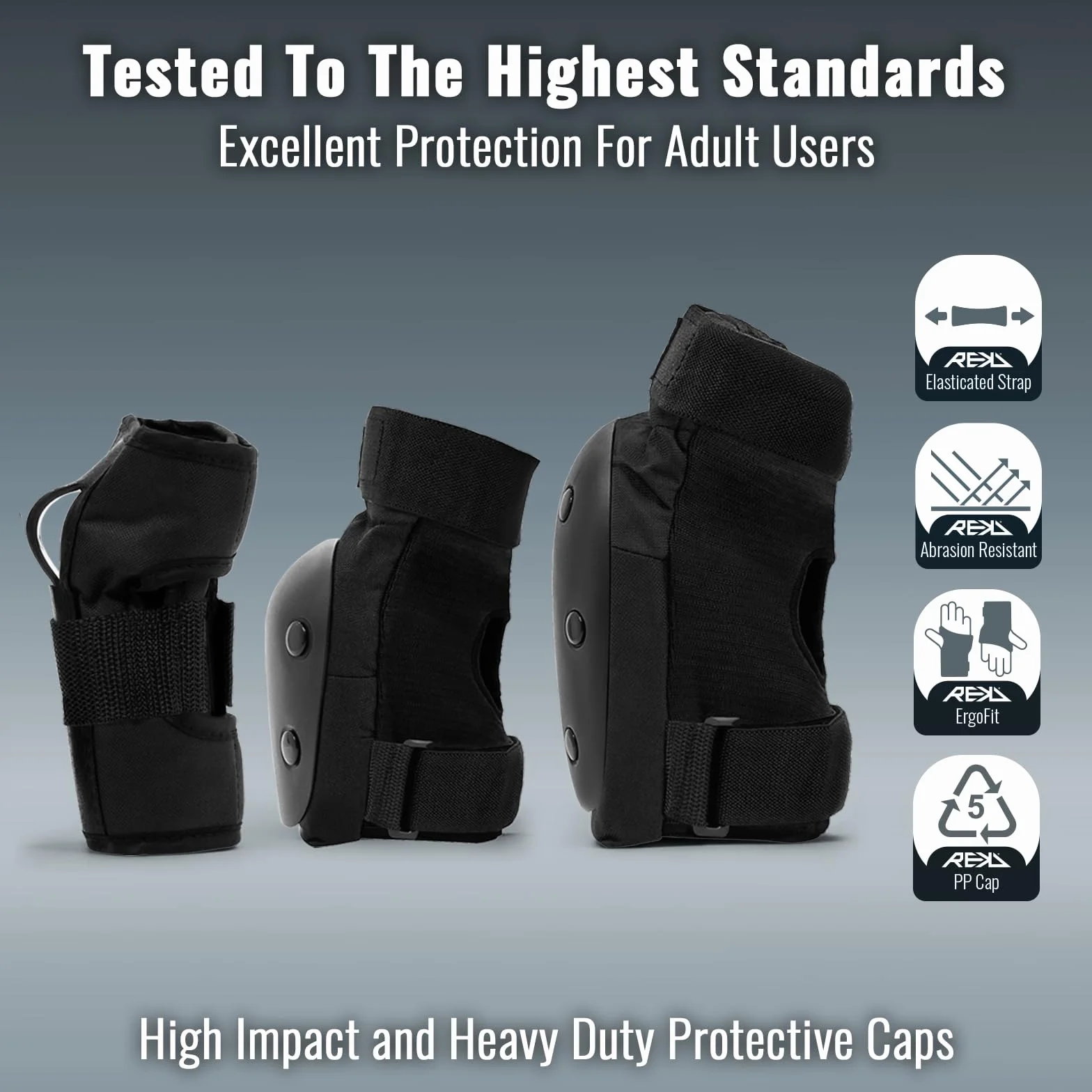 REKD Heavy Duty Triple Pad Set de Protection pour Adulte Unisexe