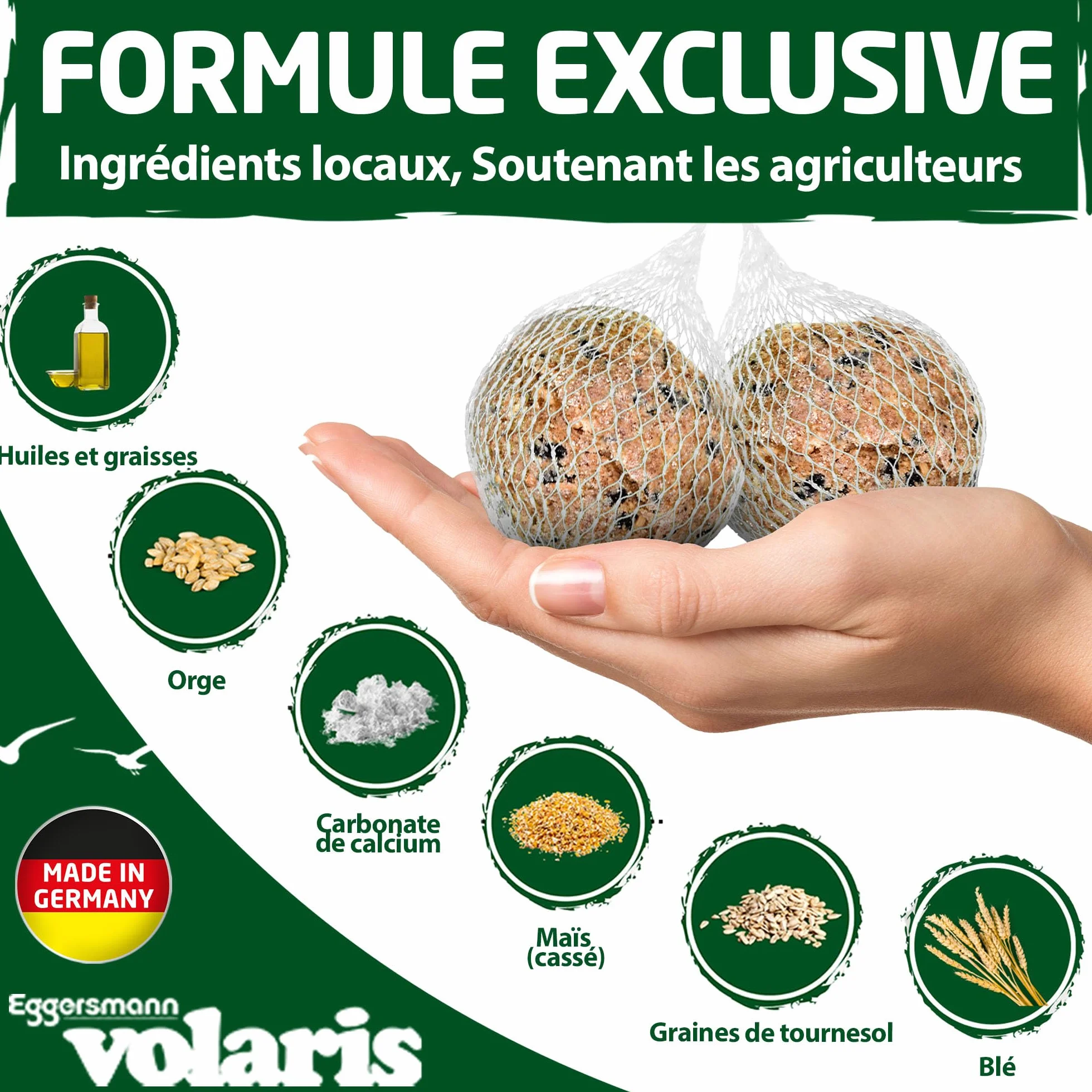 Eggersmann Volaris Boule de Graisse pour Oiseaux 100 Pcs 9 kg