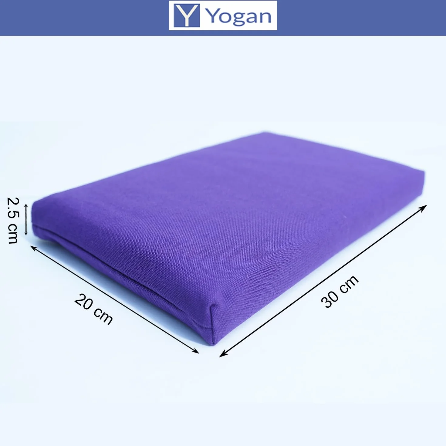 Yogan Coussin de tête pour yoga/pilates | Housse extérieure en coton bio (amovible et lavable) | Housse intérieure avec rembourrage en fibre recyclée | 30 x 20 x 2,5 cm