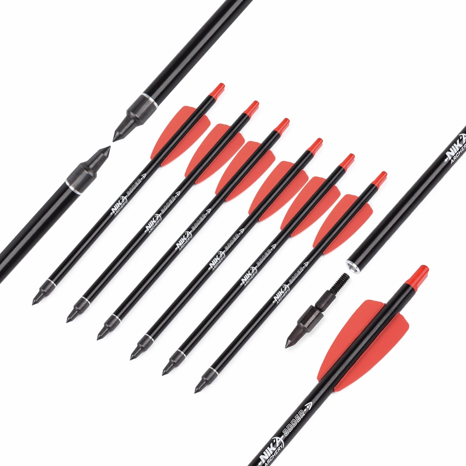 Arbalète Flèches en aluminium 7,5" pour Ek Archery Adder Cobra System 2" tir à l'arc
