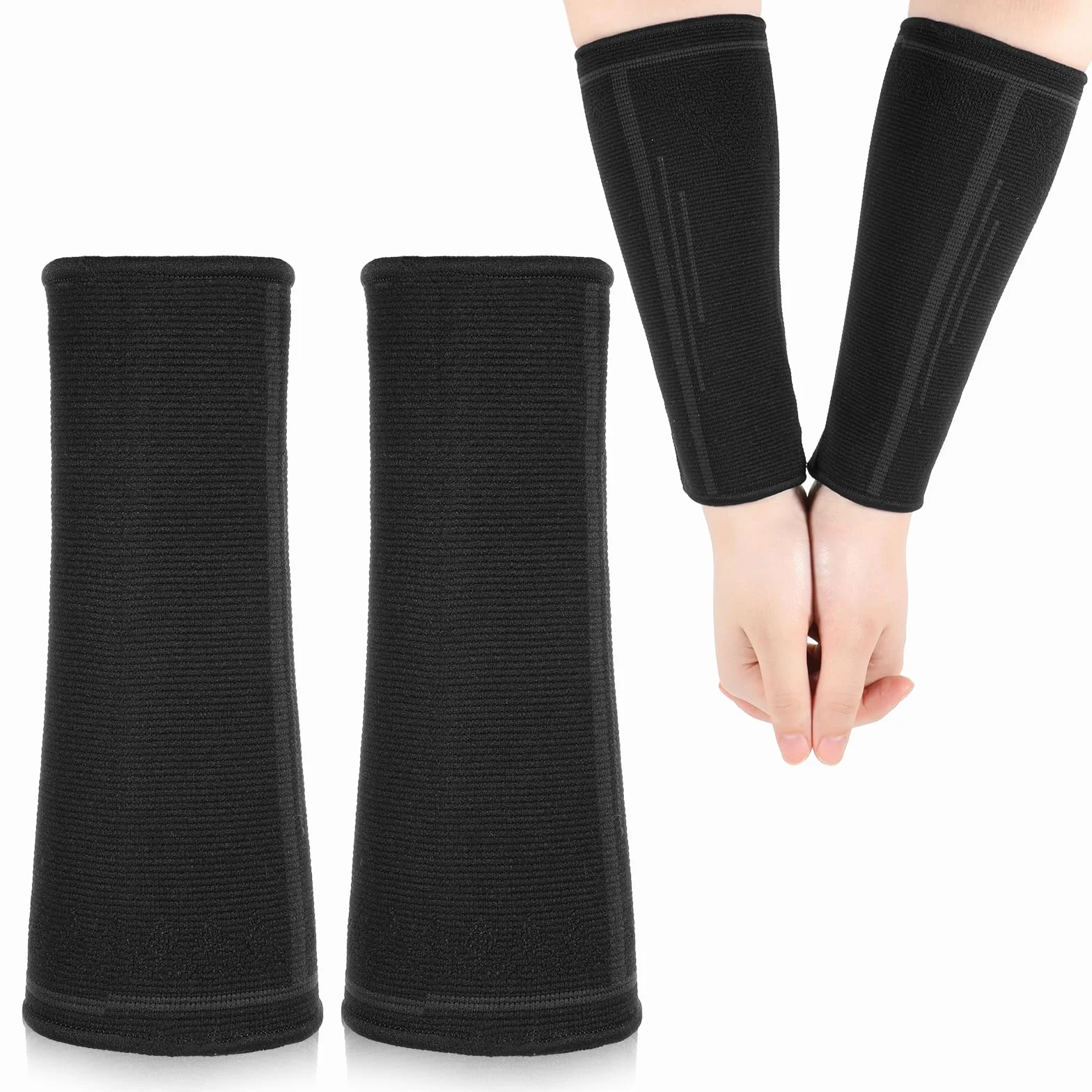 InnoHHustle - Bandage pour l'avant-bras, Manches de compression pour volleyball - Manches noires - Protège-bras pour volleyball - Protection antidérapante pour le sport - Bandage de bras pour le vélo